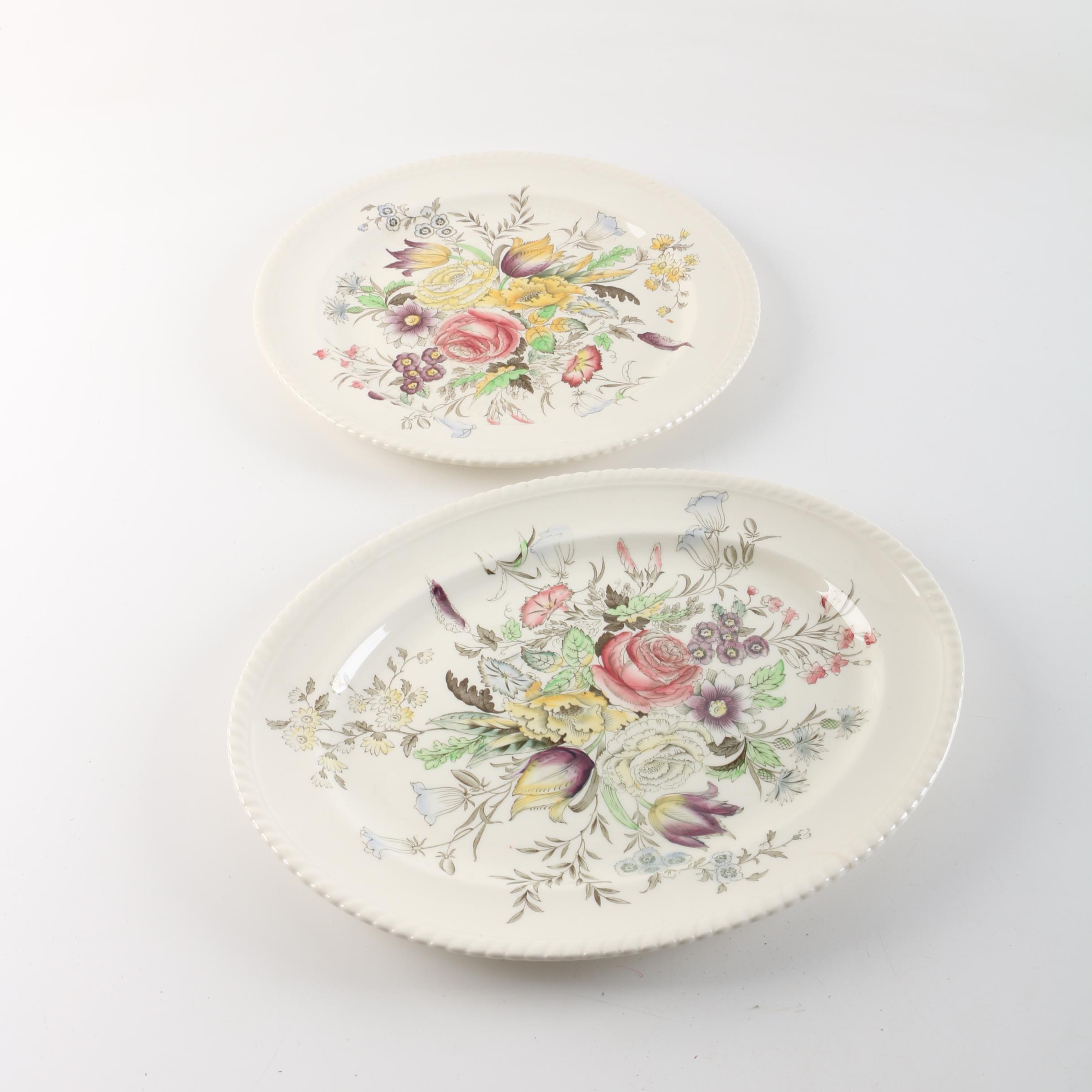 Vintage Johnson Brothers "Garden Bouquet" Windsor Ware Platters