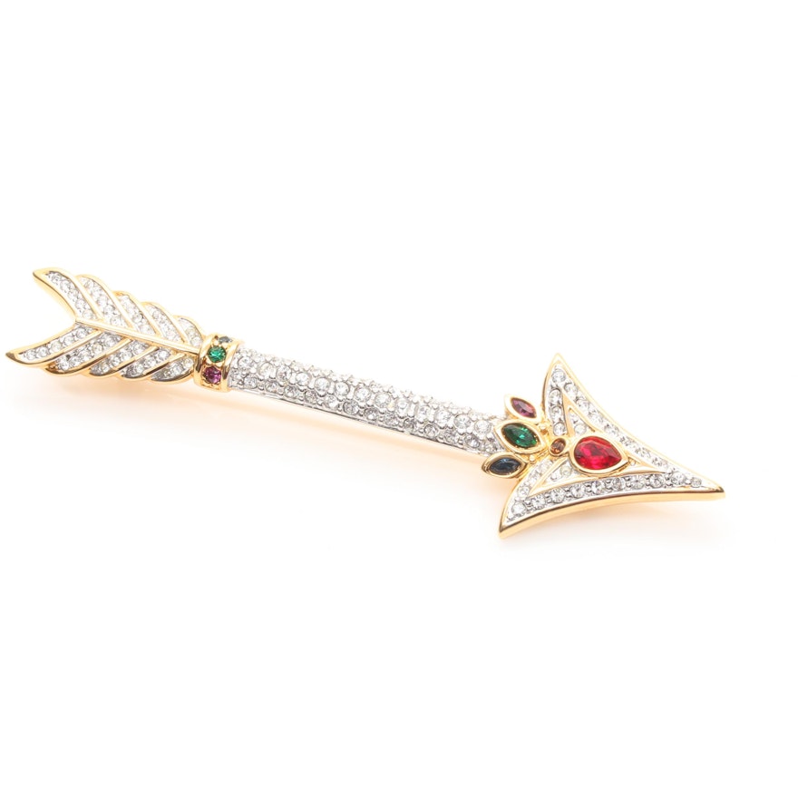 Swarovski Glass Arrow Brooch