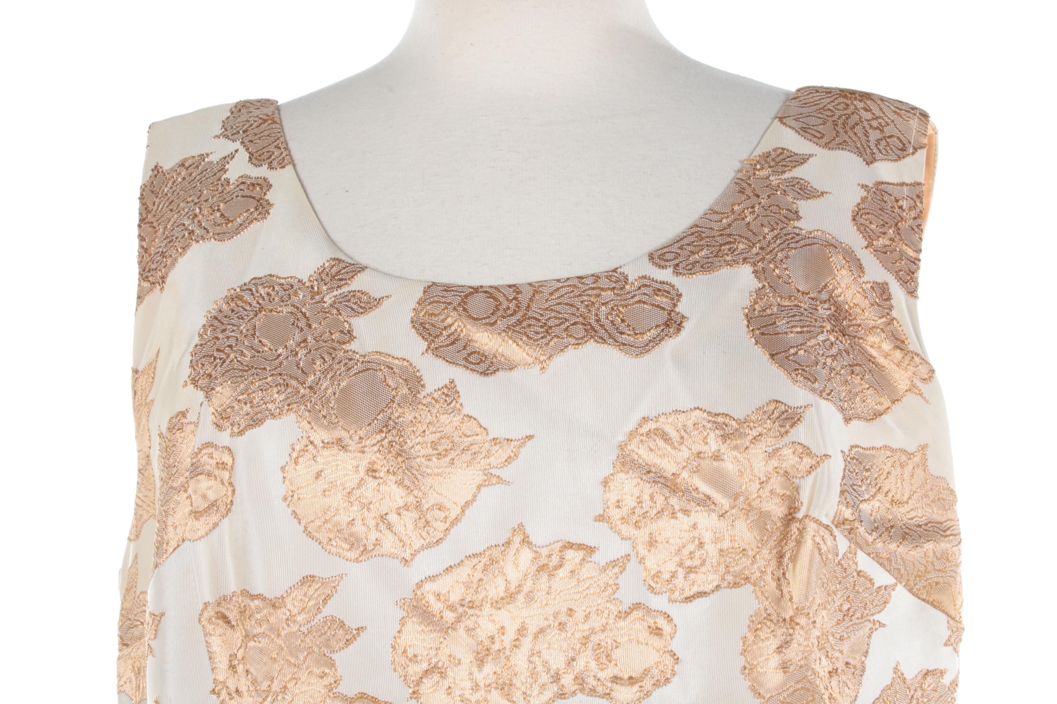 Vintage Circa 1960s Floral Brocade Cocktail Dress