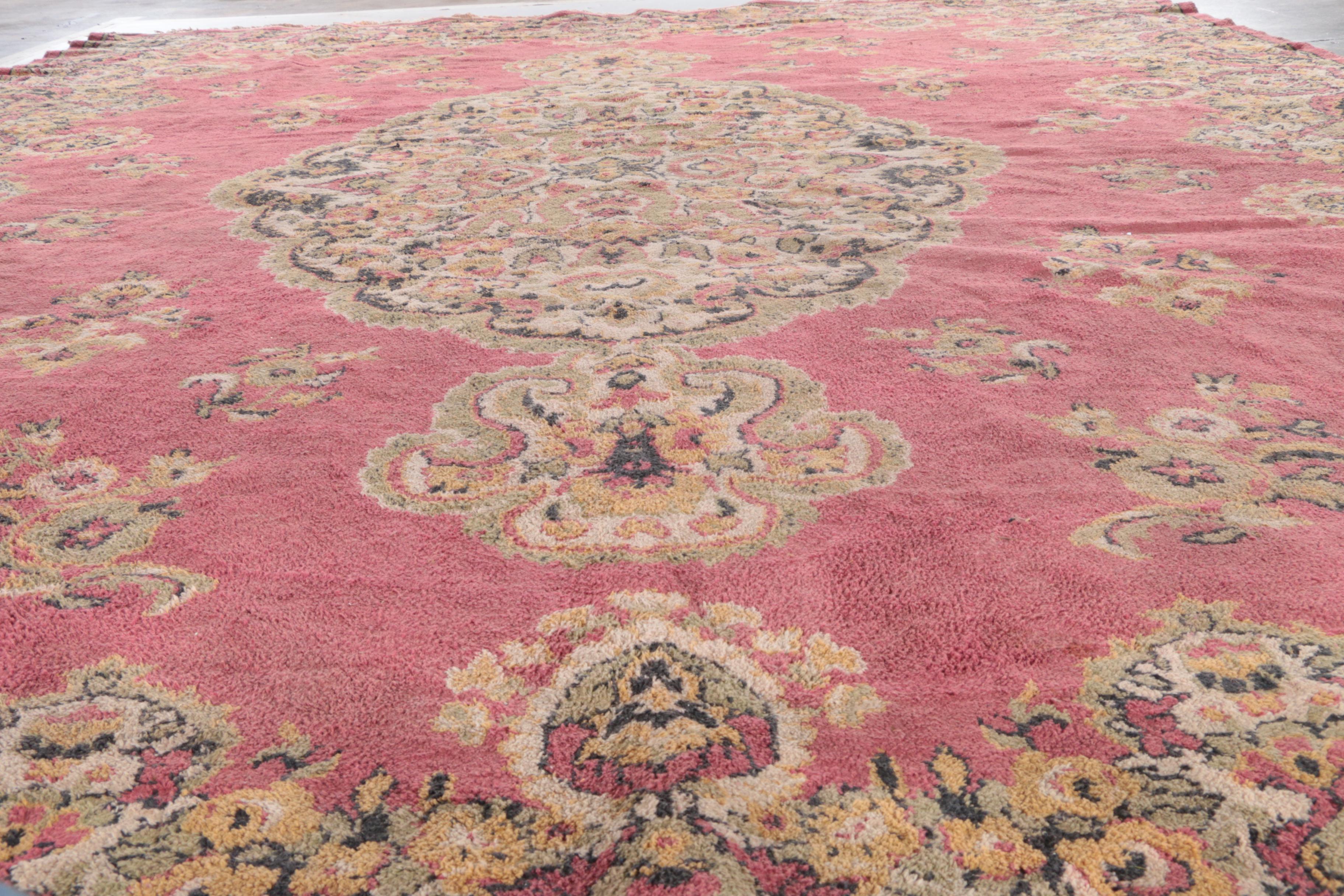 Vintage Power-Loomed Persian-Style Room Size Rug