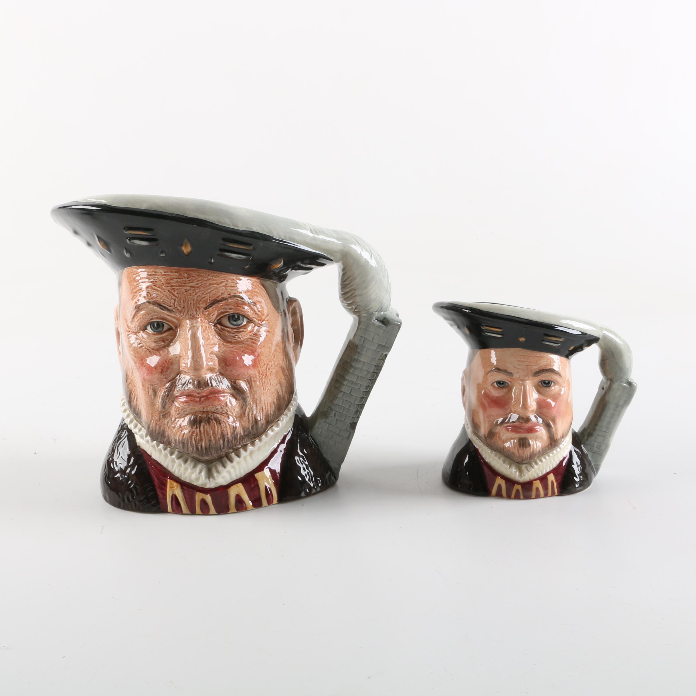 Royal Doulton "Henry VIII" D6642  and D6647 Toby Character Jugs
