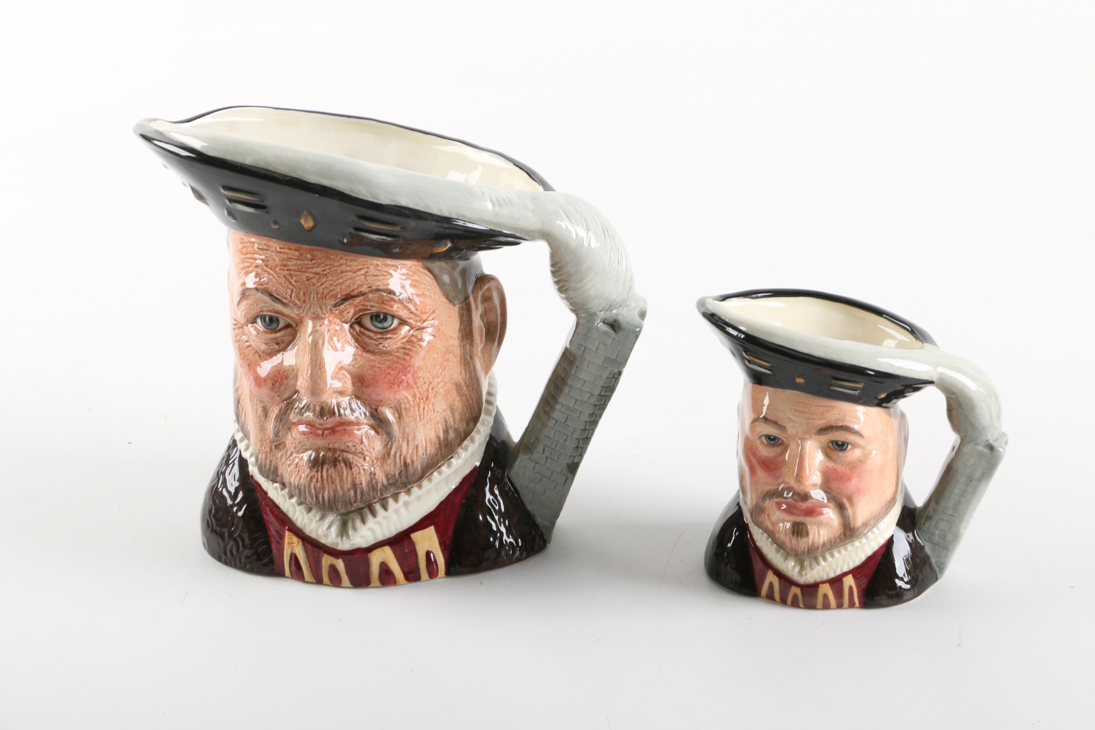 Royal Doulton "Henry VIII" D6642  and D6647 Toby Character Jugs