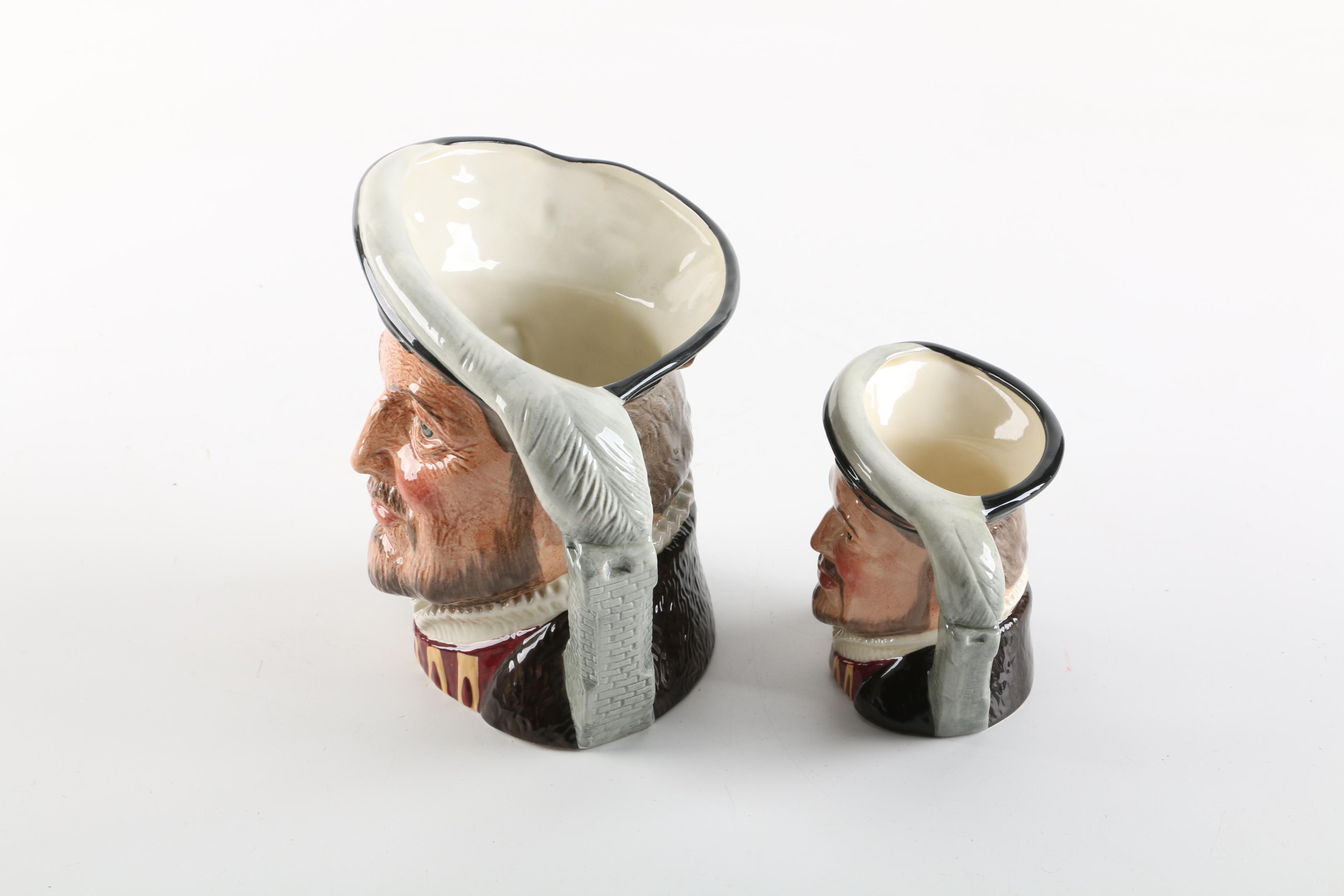 Royal Doulton "Henry VIII" D6642  and D6647 Toby Character Jugs