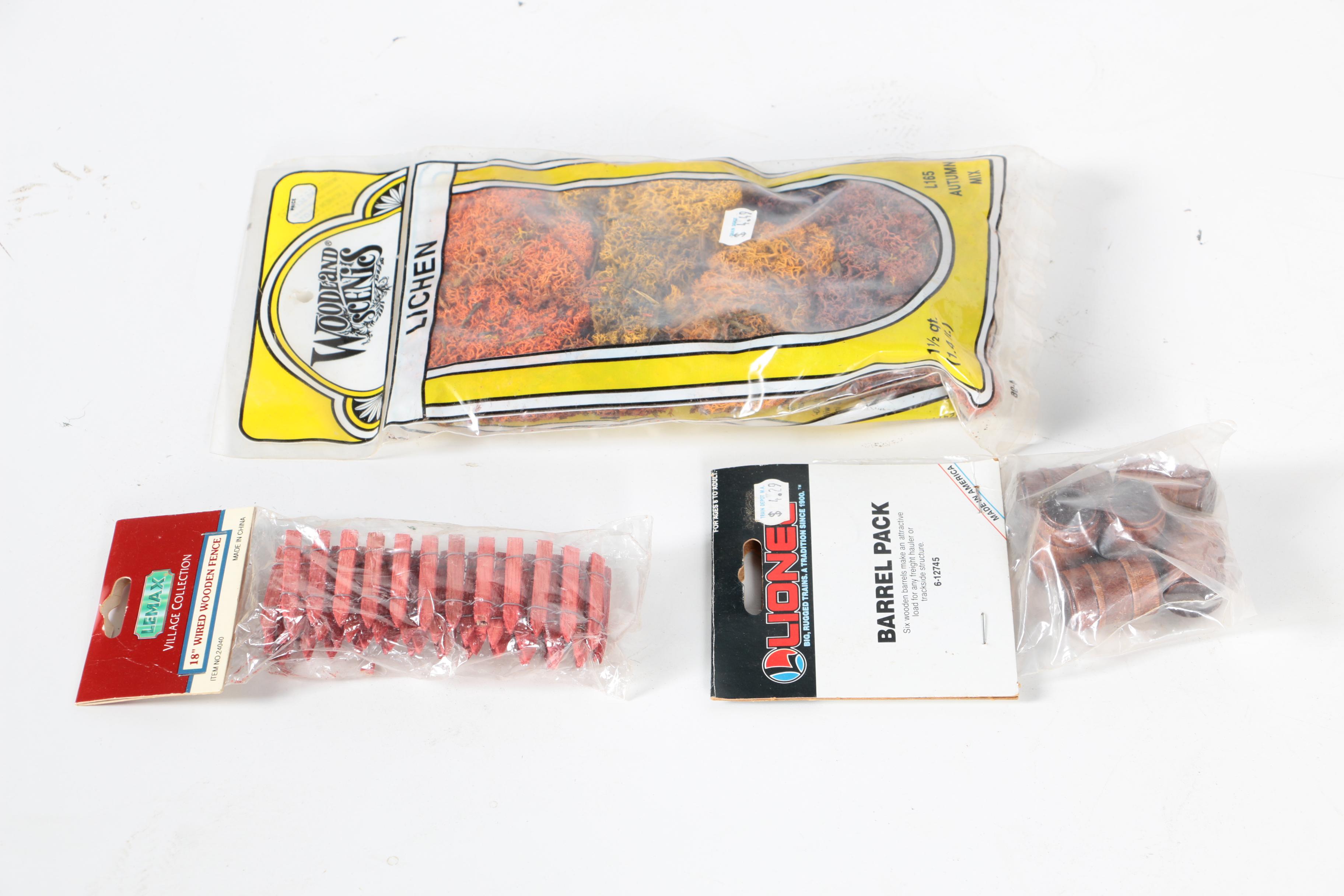 Train Set Accessories Including Lionel and Photograph