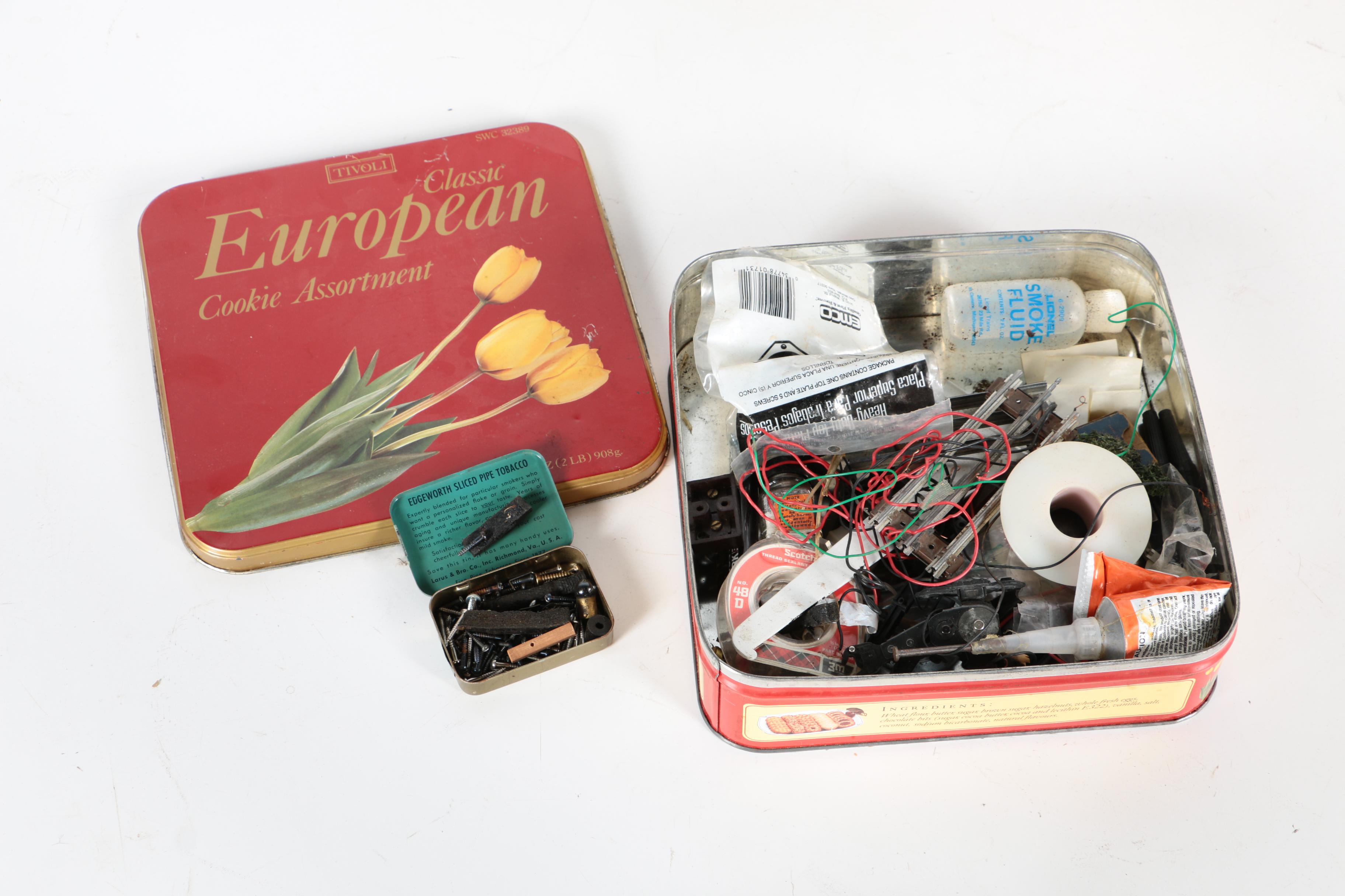 Train Set Accessories Including Lionel and Photograph