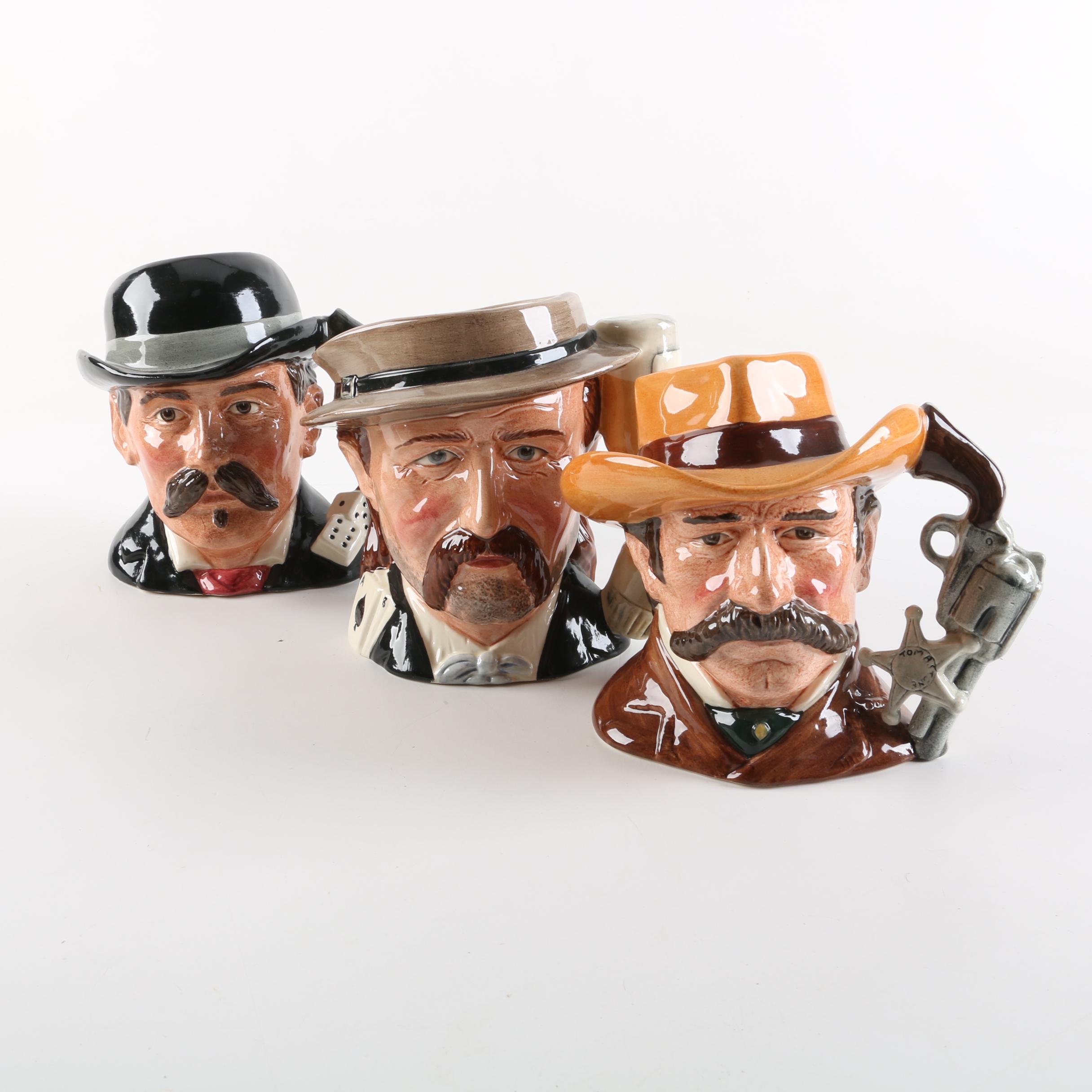 Vintage Royal Doulton "The Wild West" Collection Character Jugs 1984