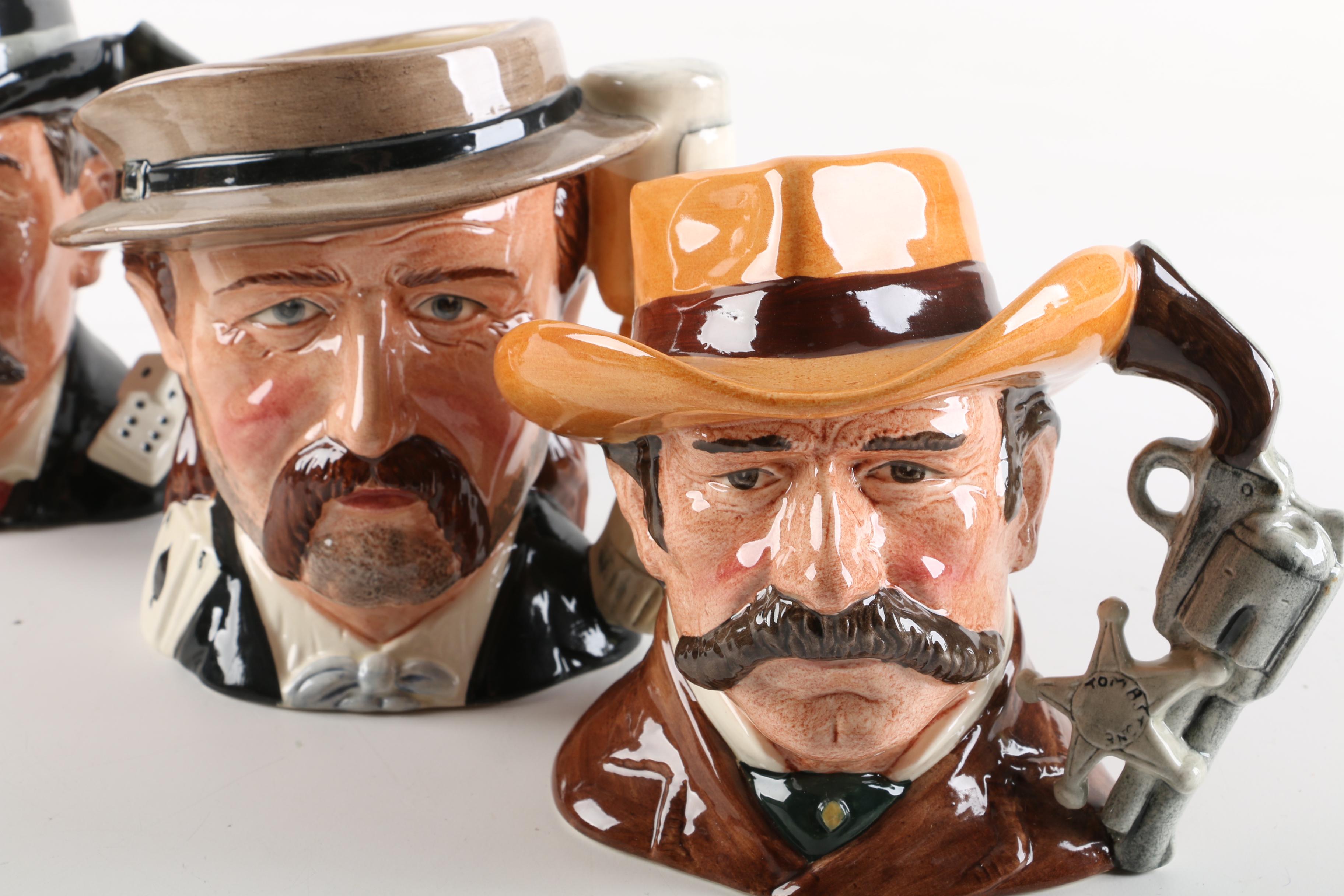 Vintage Royal Doulton "The Wild West" Collection Character Jugs 1984