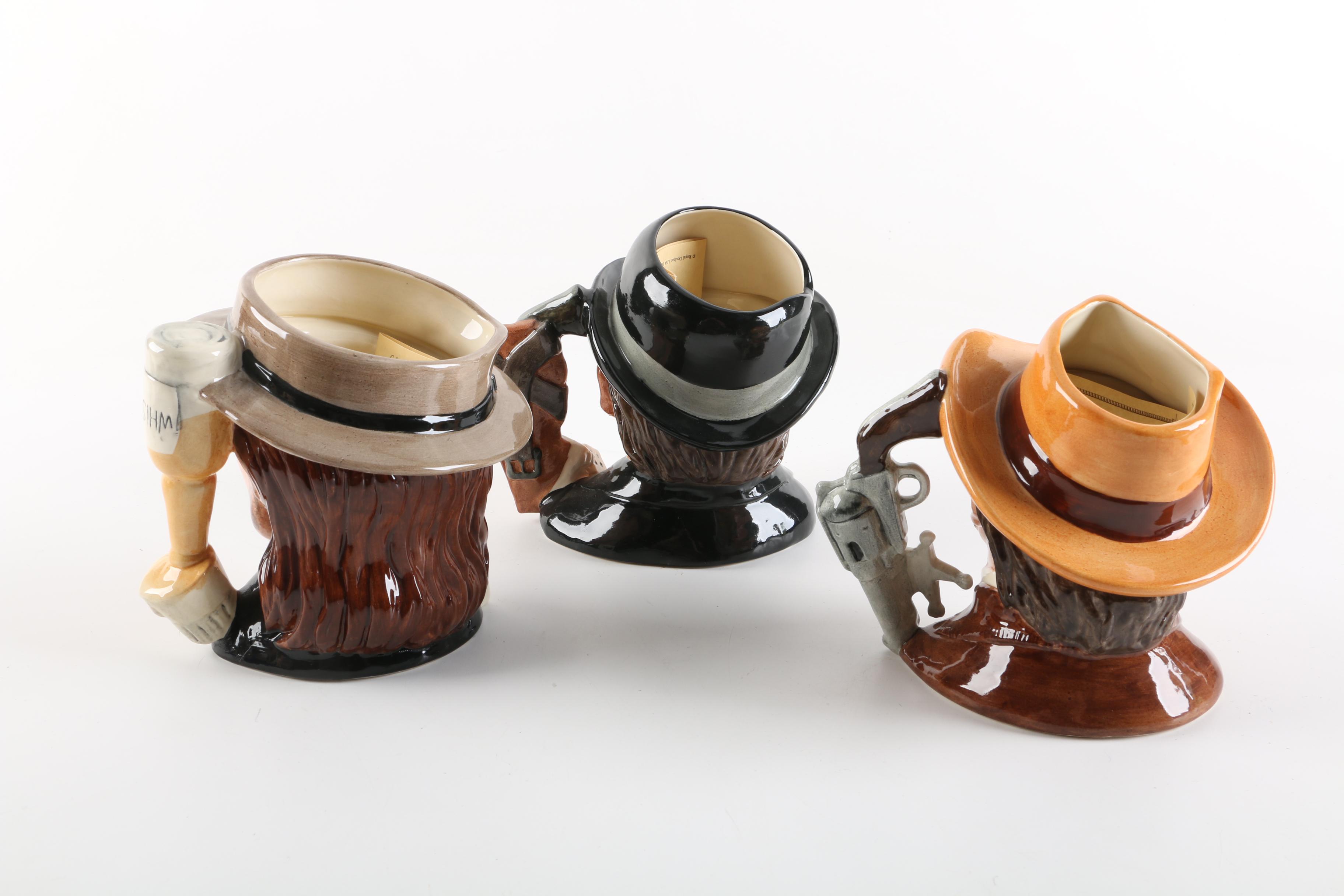 Vintage Royal Doulton "The Wild West" Collection Character Jugs 1984