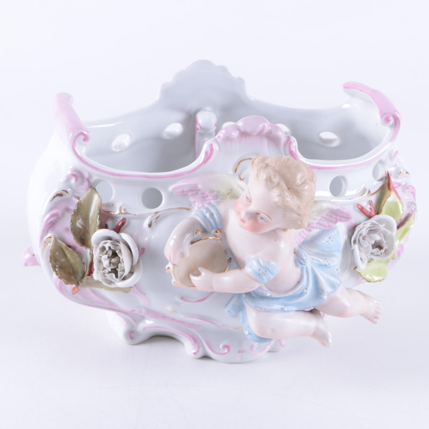 French Figural Porcelain Console Bowl