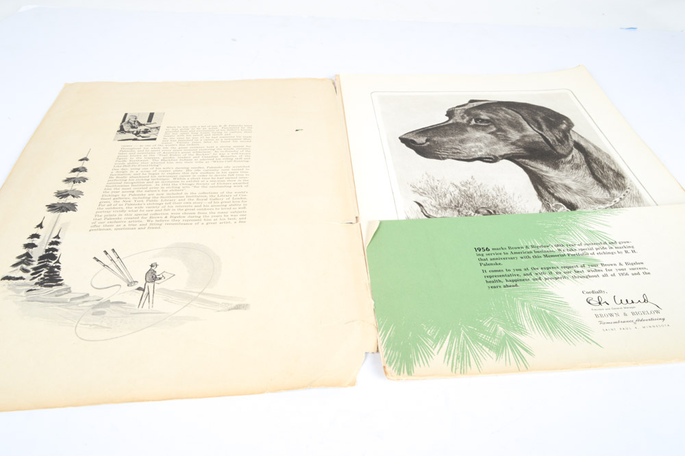 1956 Brown & Bigelow "Memorial Portfolio of Etchings by R. H. Palenske"