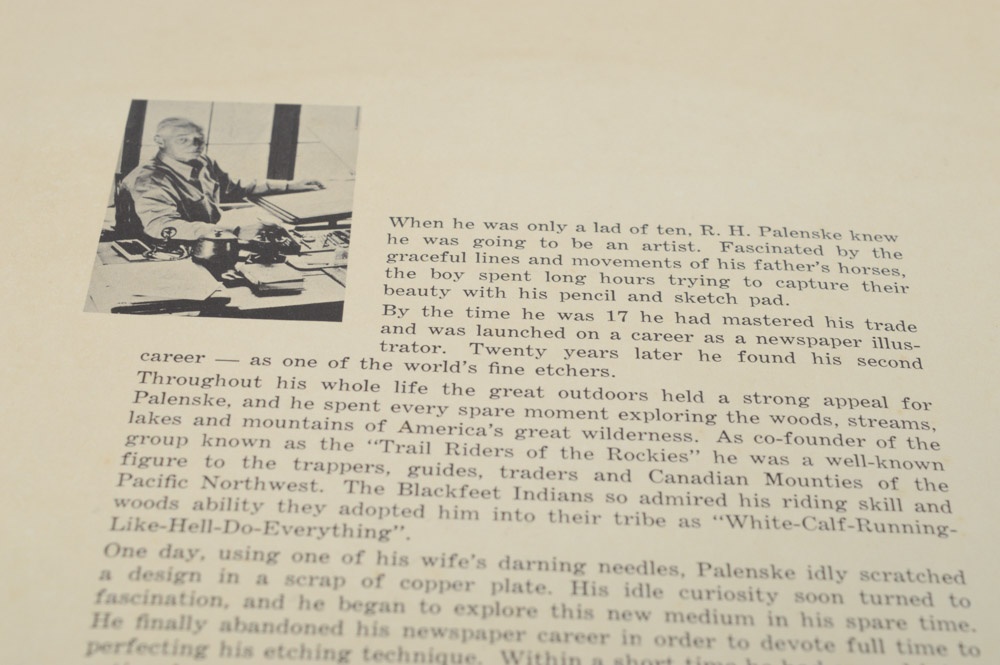 1956 Brown & Bigelow "Memorial Portfolio of Etchings by R. H. Palenske"