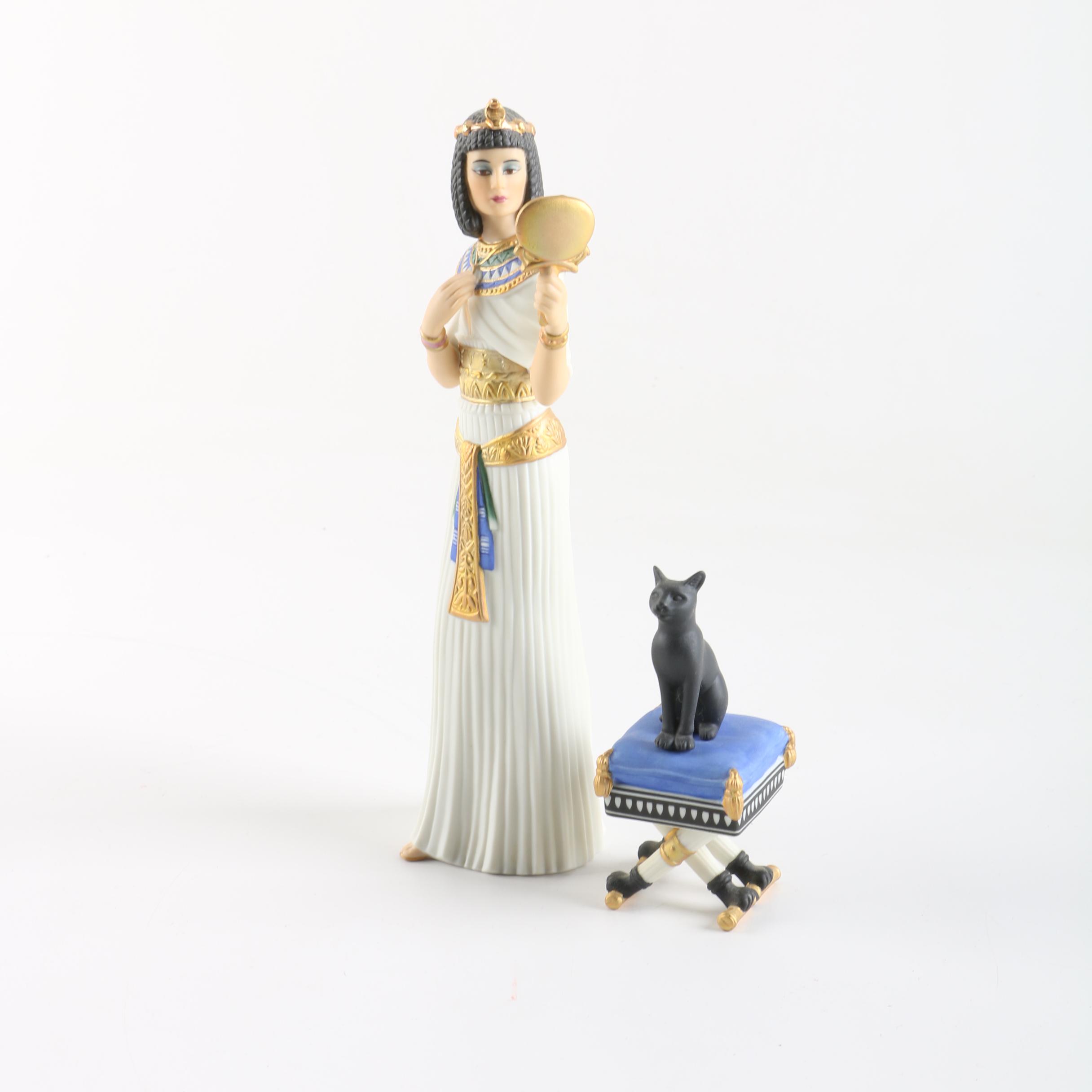 1990 Lenox The Legendary Princesses "Cleopatra" and Cat