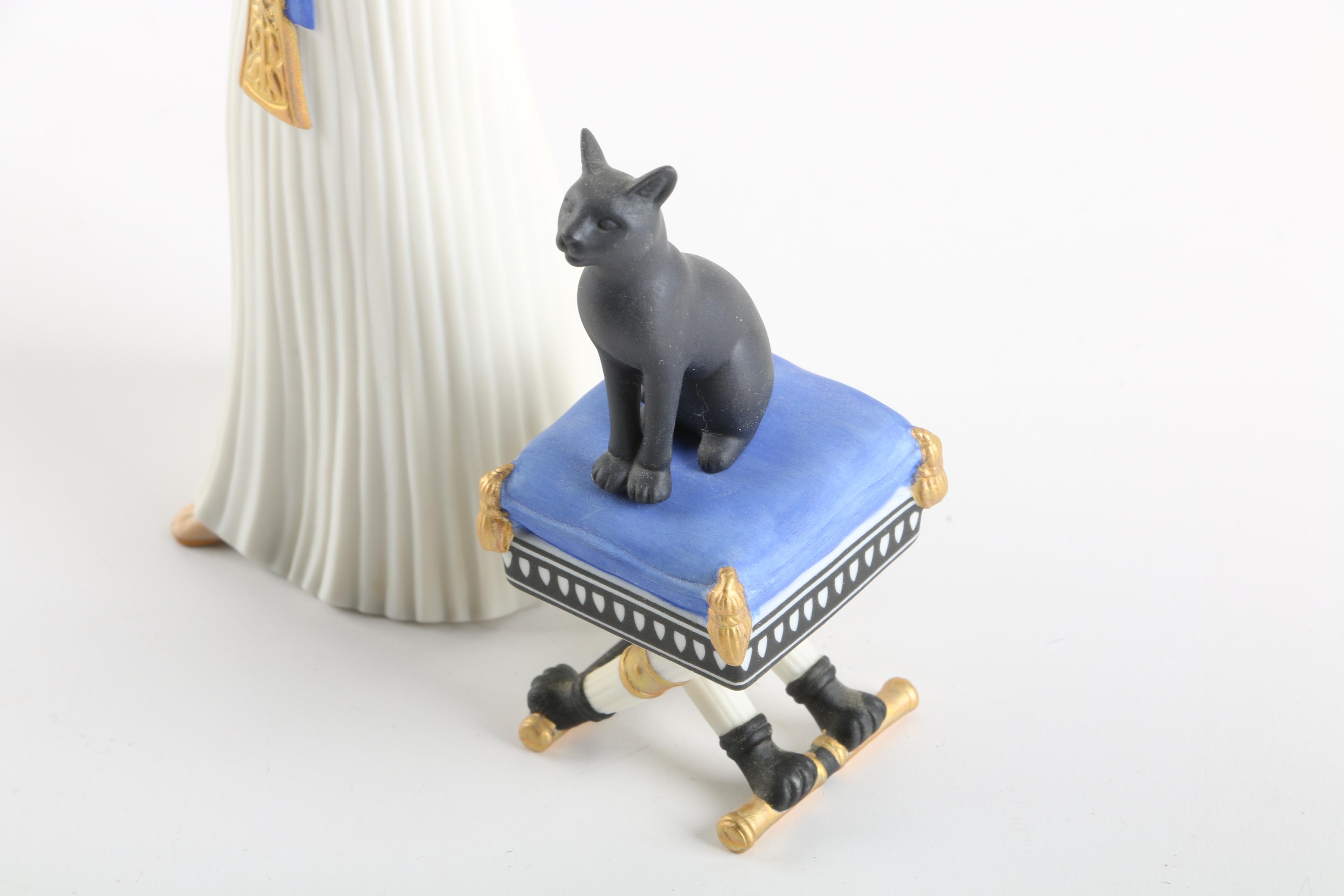 1990 Lenox The Legendary Princesses "Cleopatra" and Cat