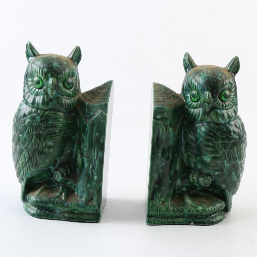 Ceramic Owl Bookends