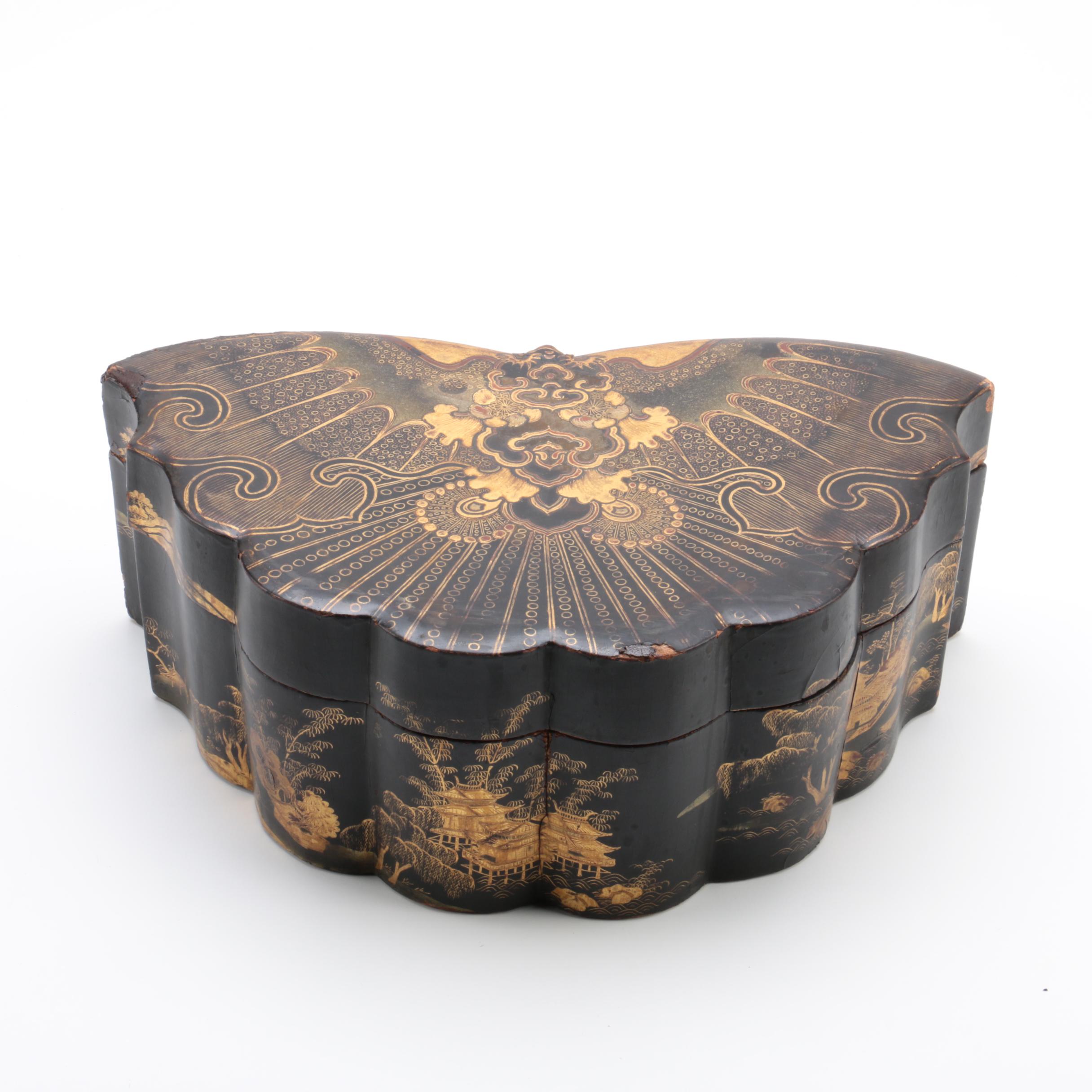 Vintage Lacquered Asian Vanity Boxes