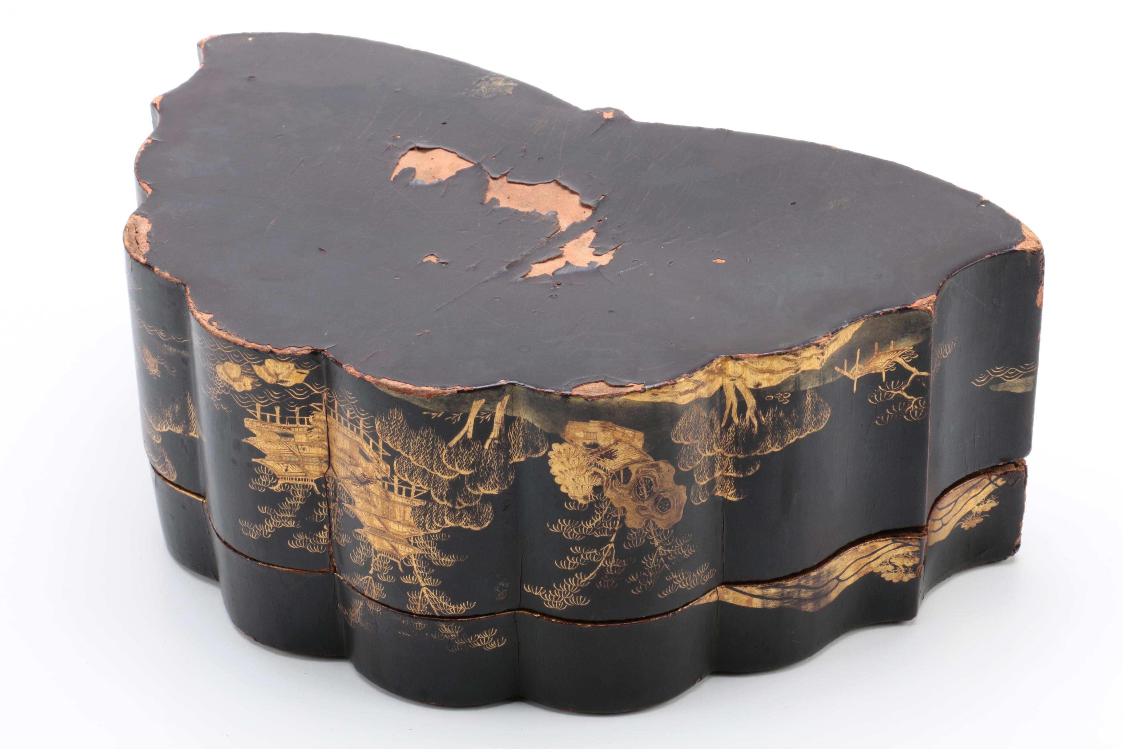 Vintage Lacquered Asian Vanity Boxes