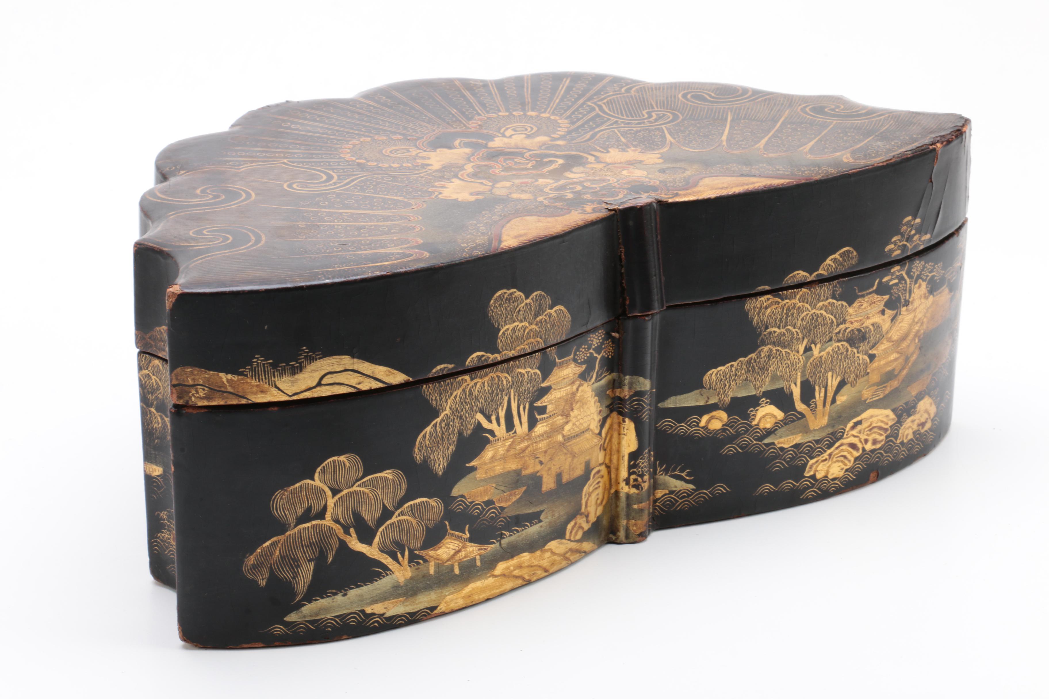 Vintage Lacquered Asian Vanity Boxes