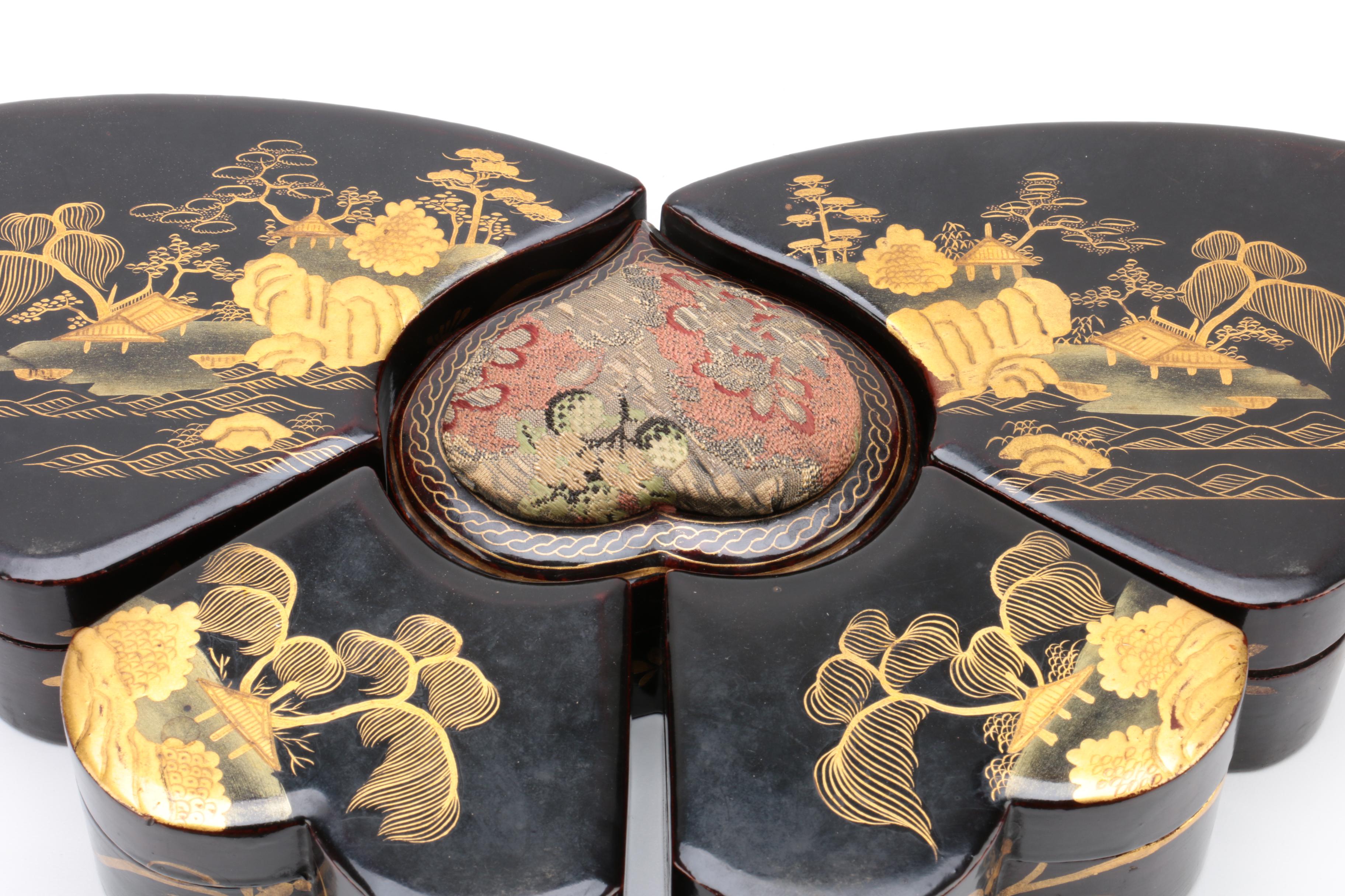 Vintage Lacquered Asian Vanity Boxes
