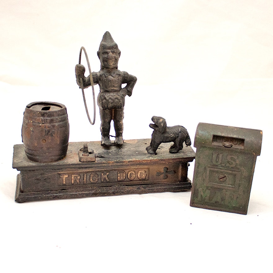 Early 20th Century Wrought Iron Coin Banks