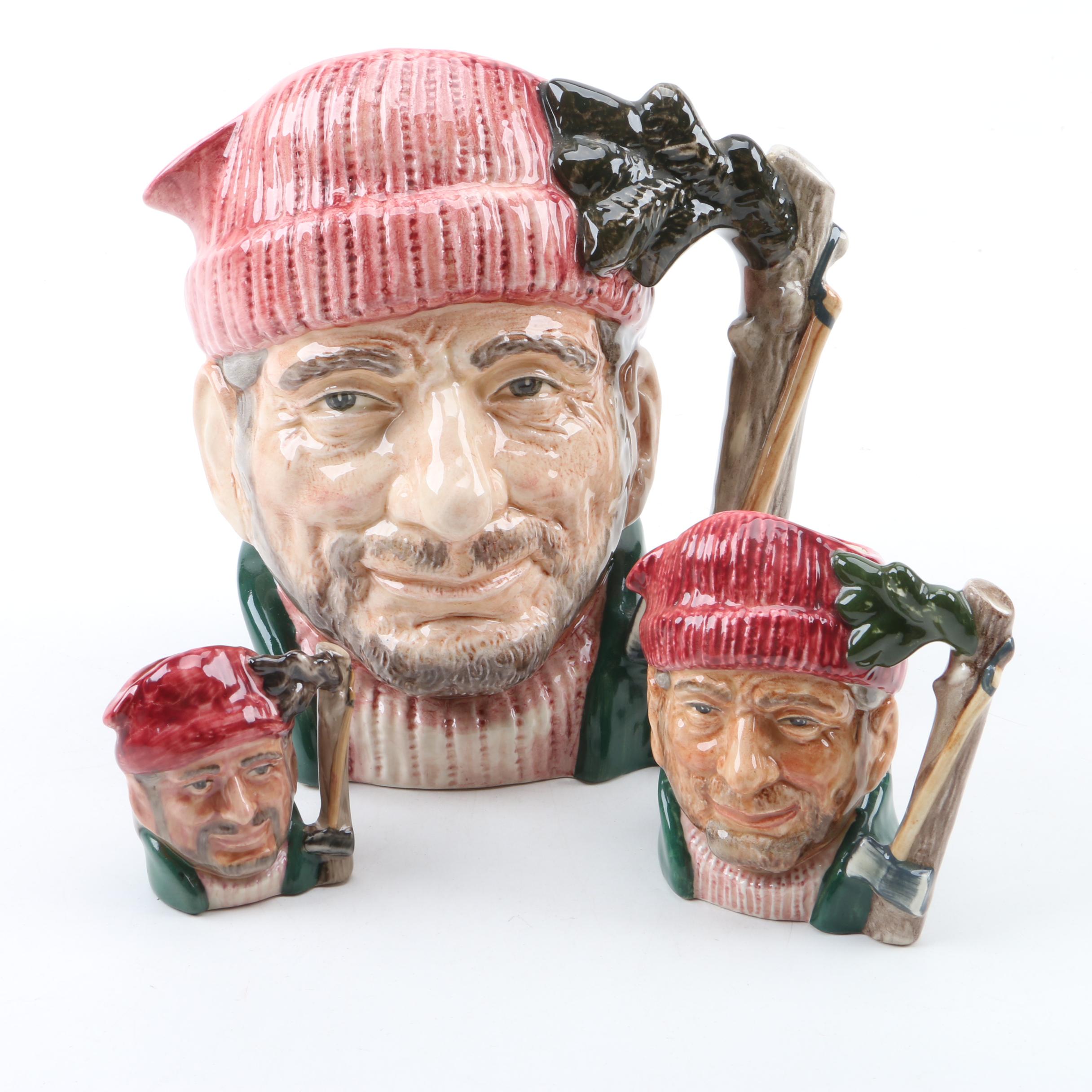 Vintage Royal Doulton "Lumberjack" Toby Character Jugs 1966