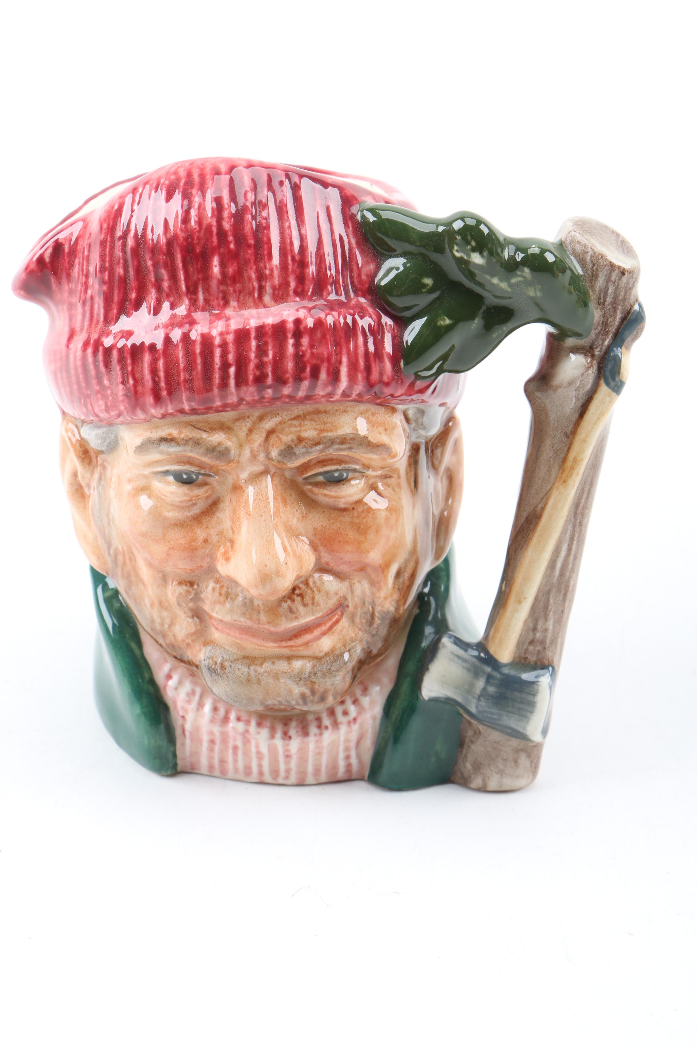 Vintage Royal Doulton "Lumberjack" Toby Character Jugs 1966