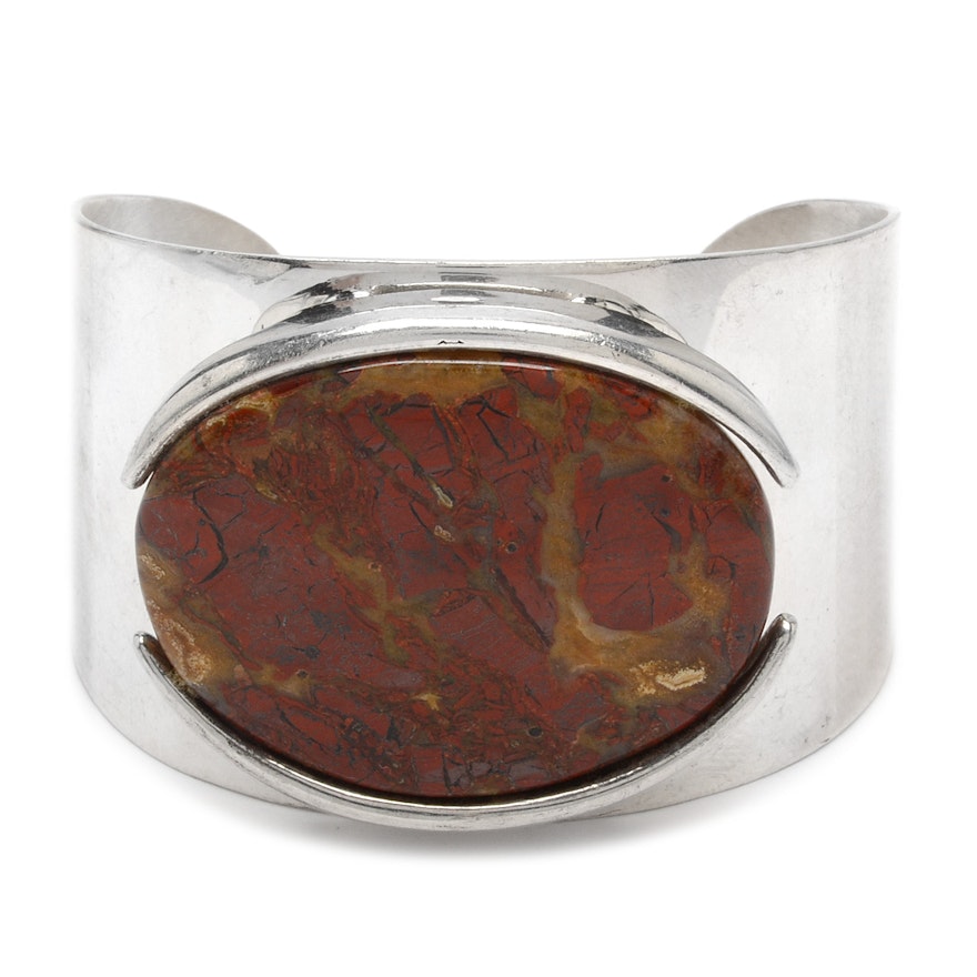 Sterling Silver Jasper Cuff Bracelet