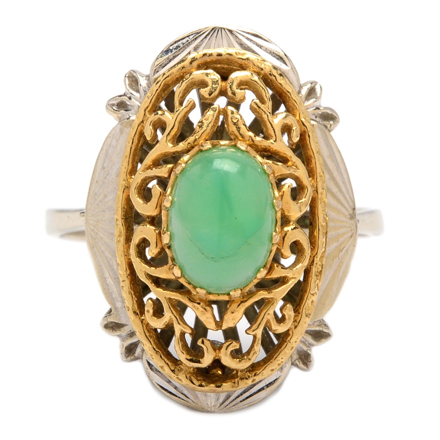 18K Yellow Gold Jadeite Ring