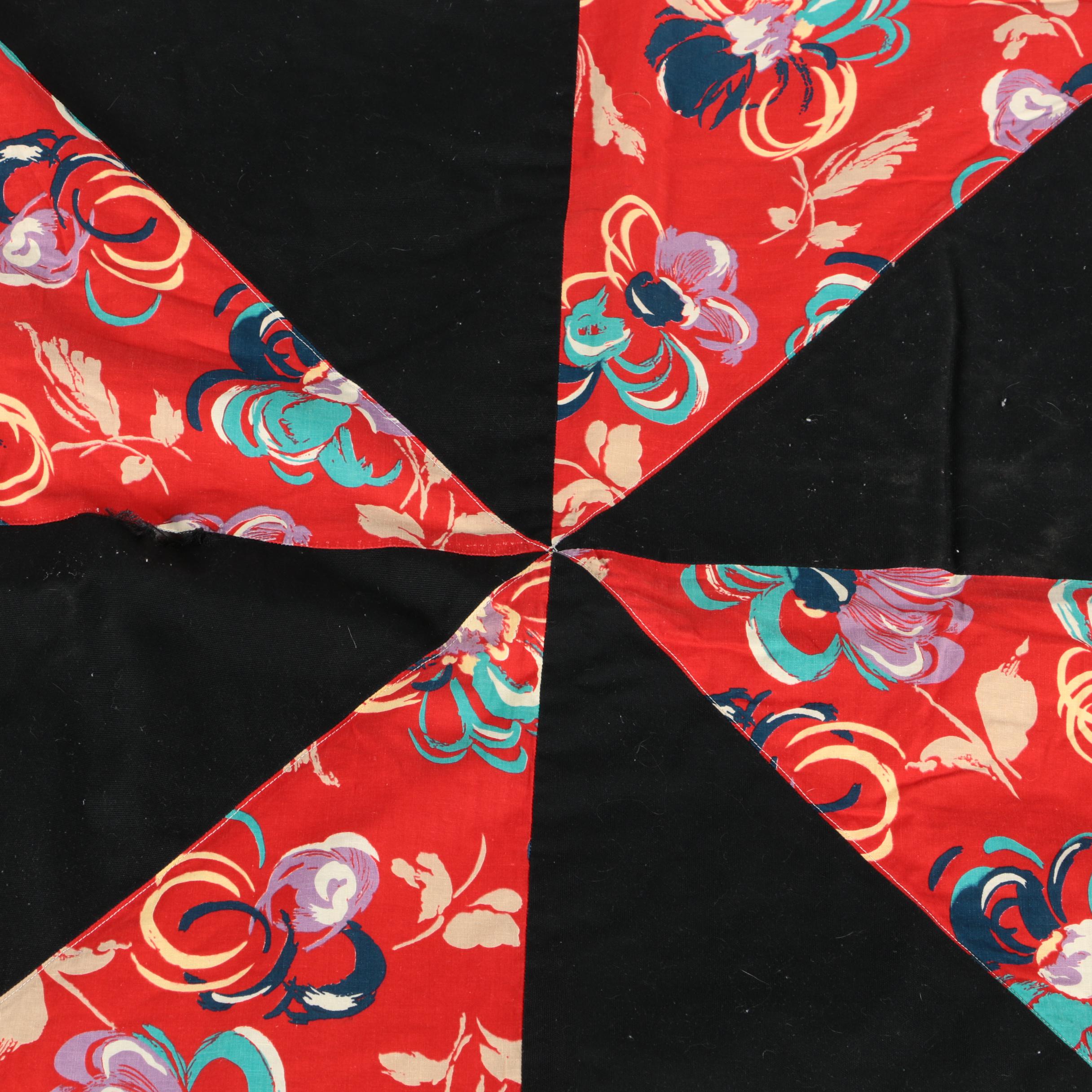 Vintage Machine Sewn "Eight Point Star" Quilt