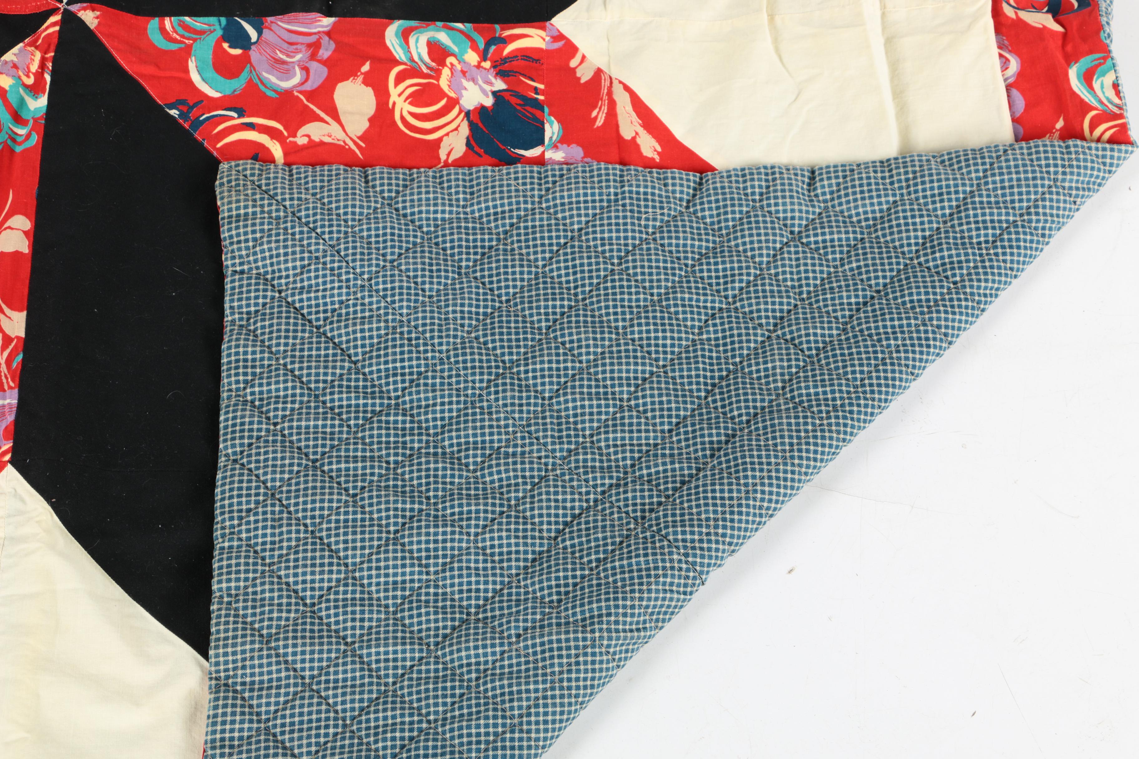 Vintage Machine Sewn "Eight Point Star" Quilt
