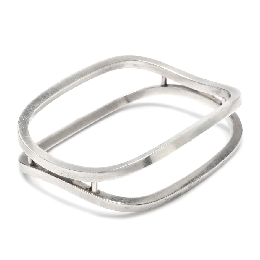 Hans Hansen Sculptural Sterling Silver Bangle