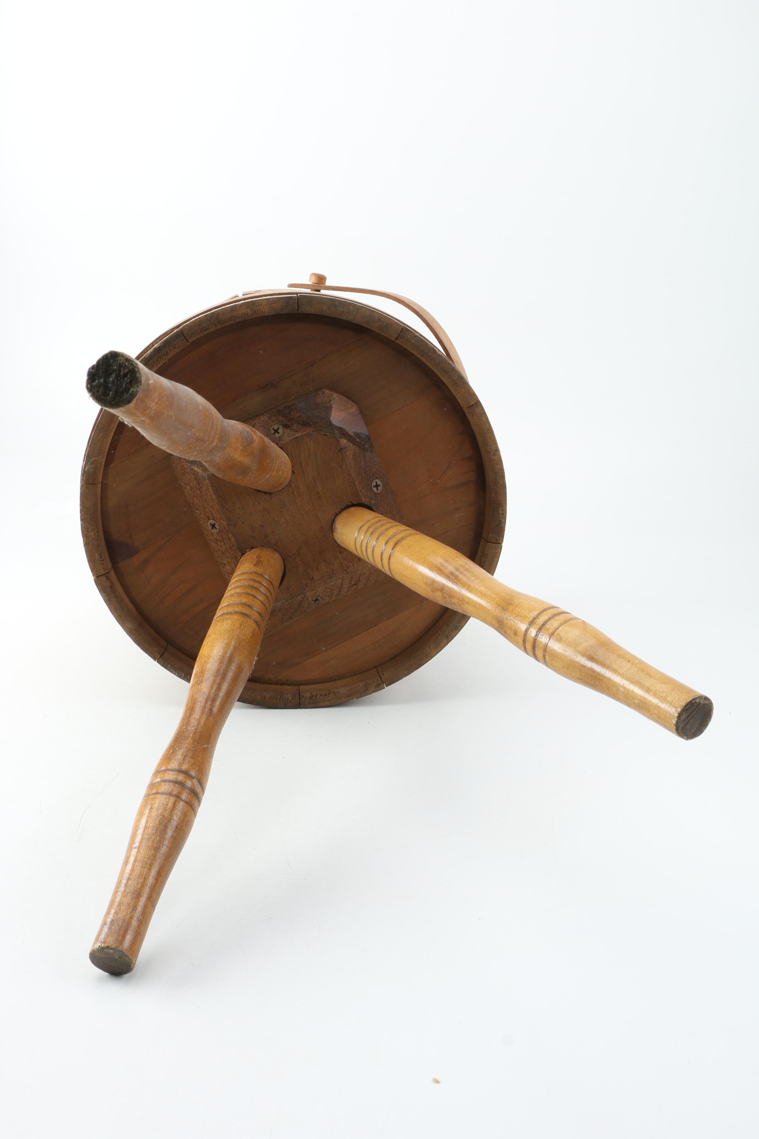 Maple Firkin Bucket Sewing Stand