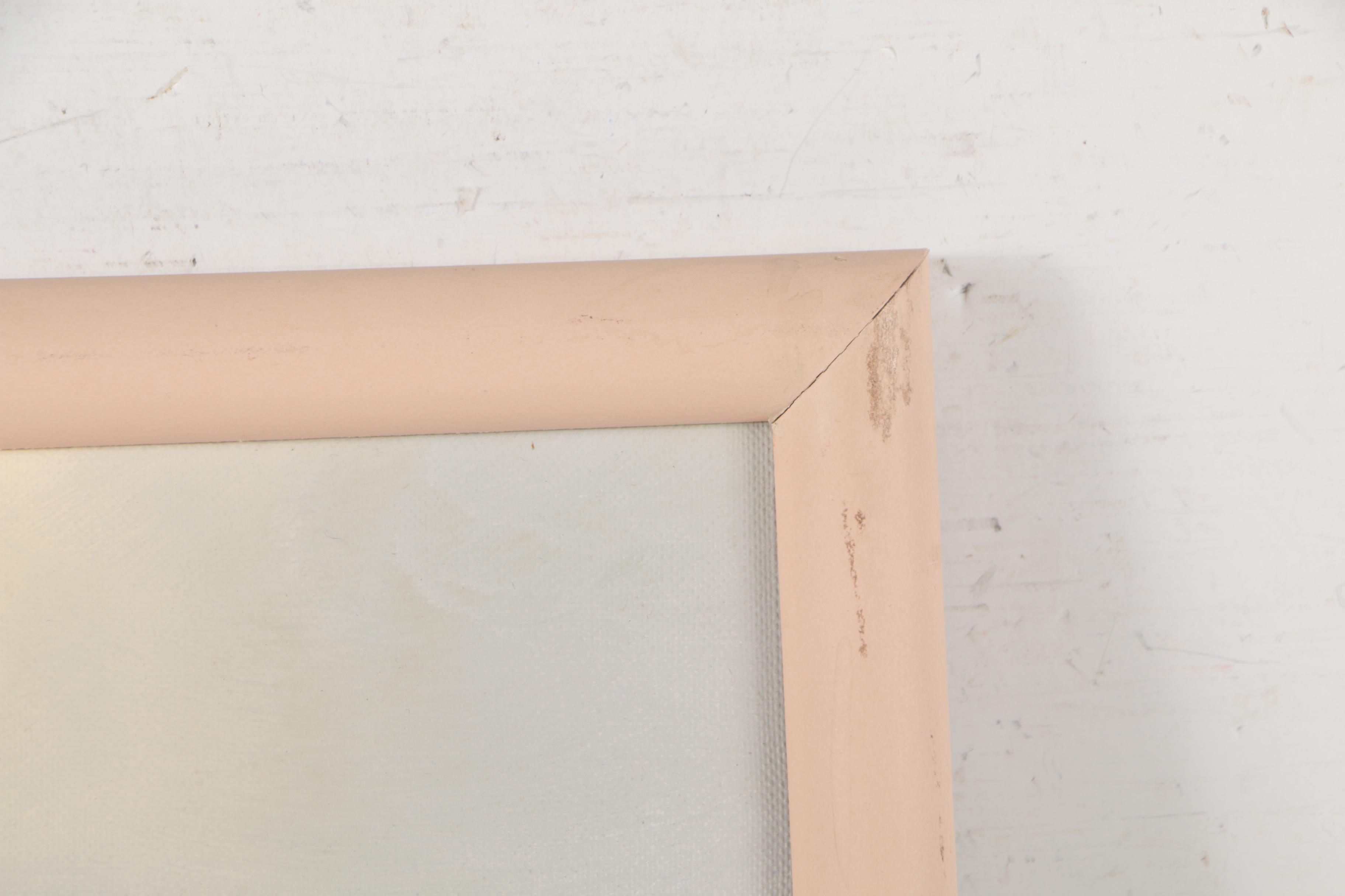 Circa 1980s Oil Painting of Mountain Landscape with Waterfall