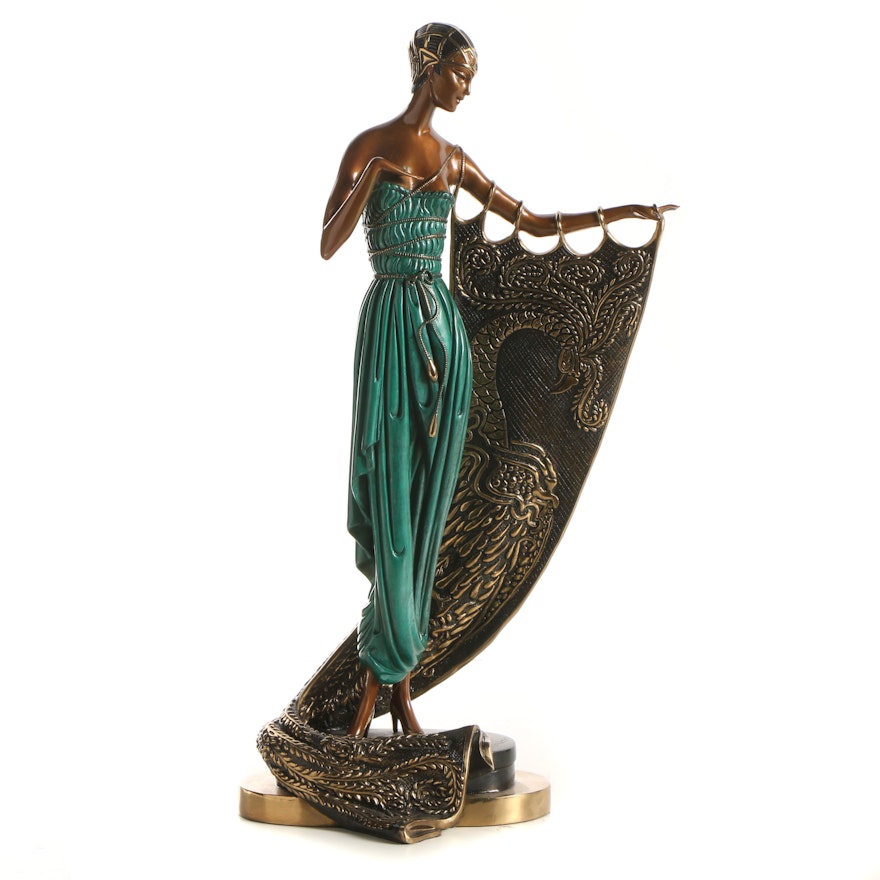 Erté Patinated Bronze Sculpture "Emerald Night"