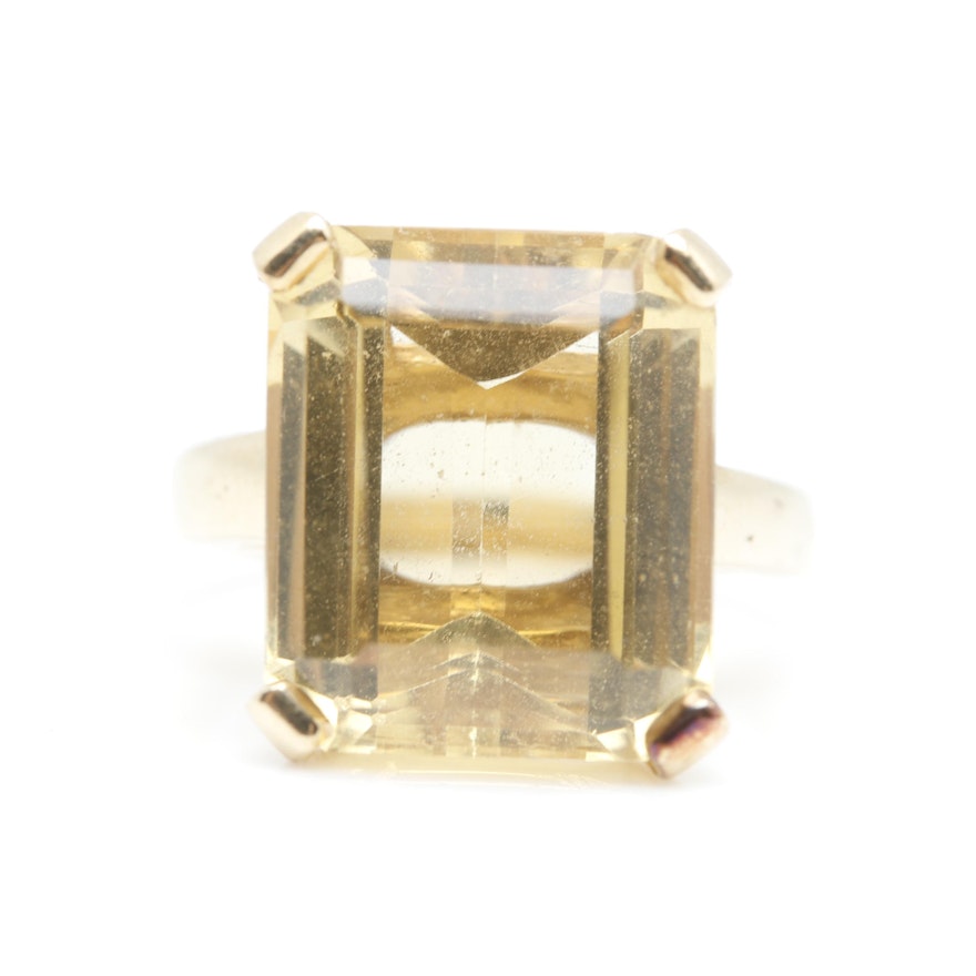 14K Yellow Gold Citrine Ring
