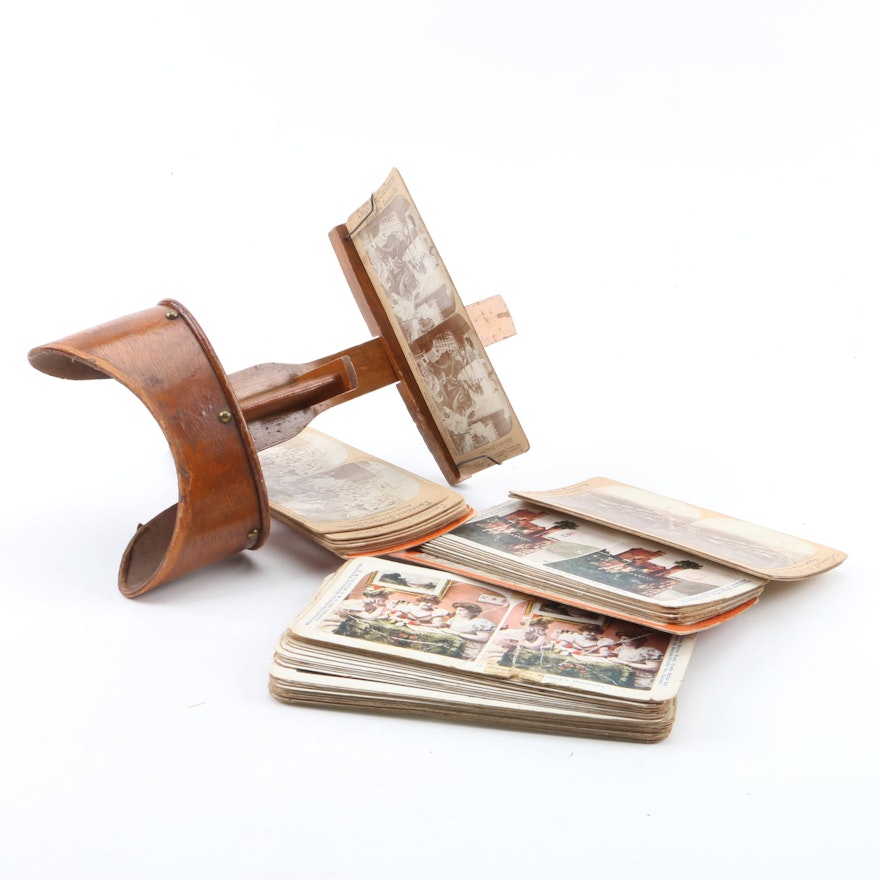 Antique Stereoscope with Slides