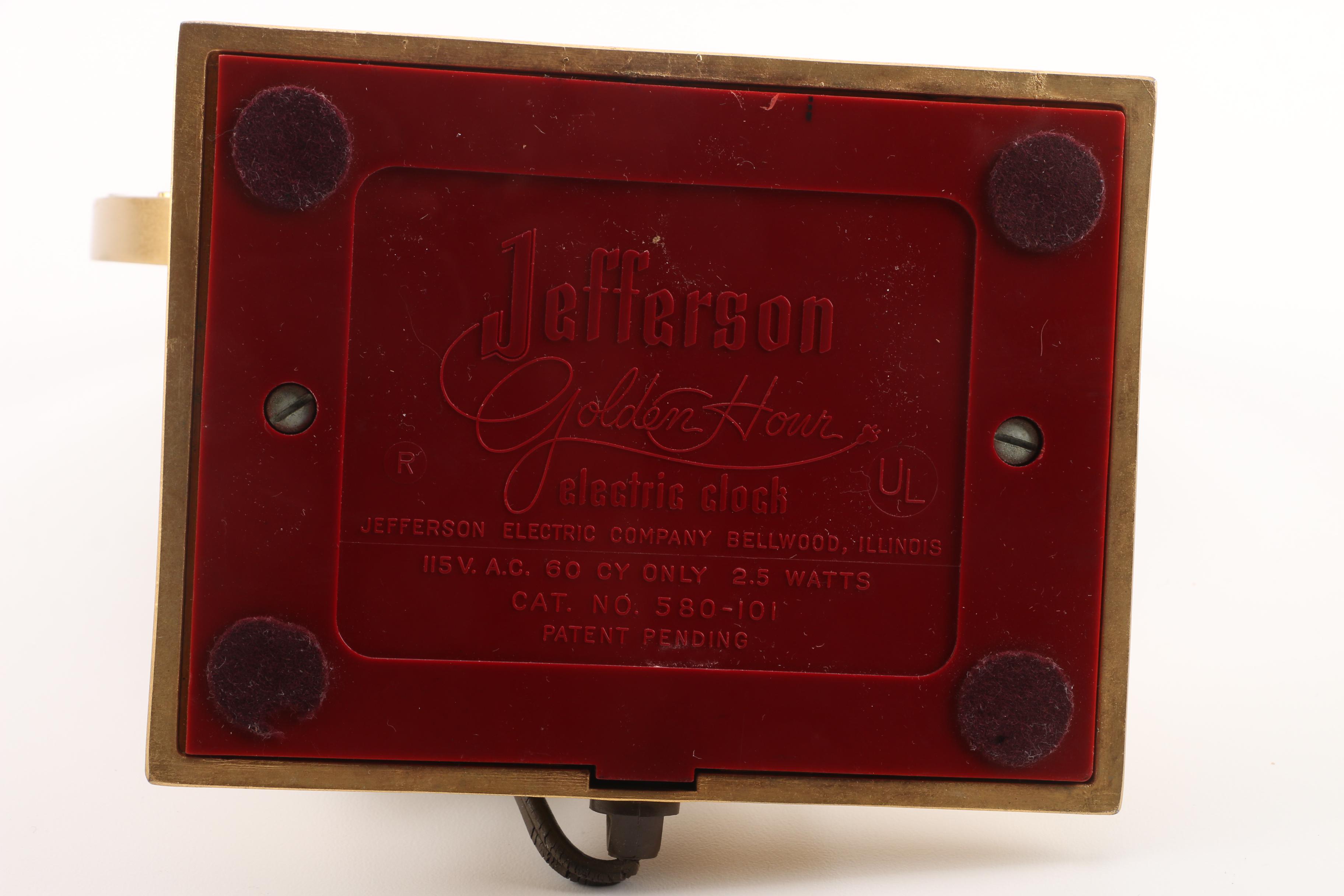 Mid Century Jefferson " Golden Hour" Electric Clock