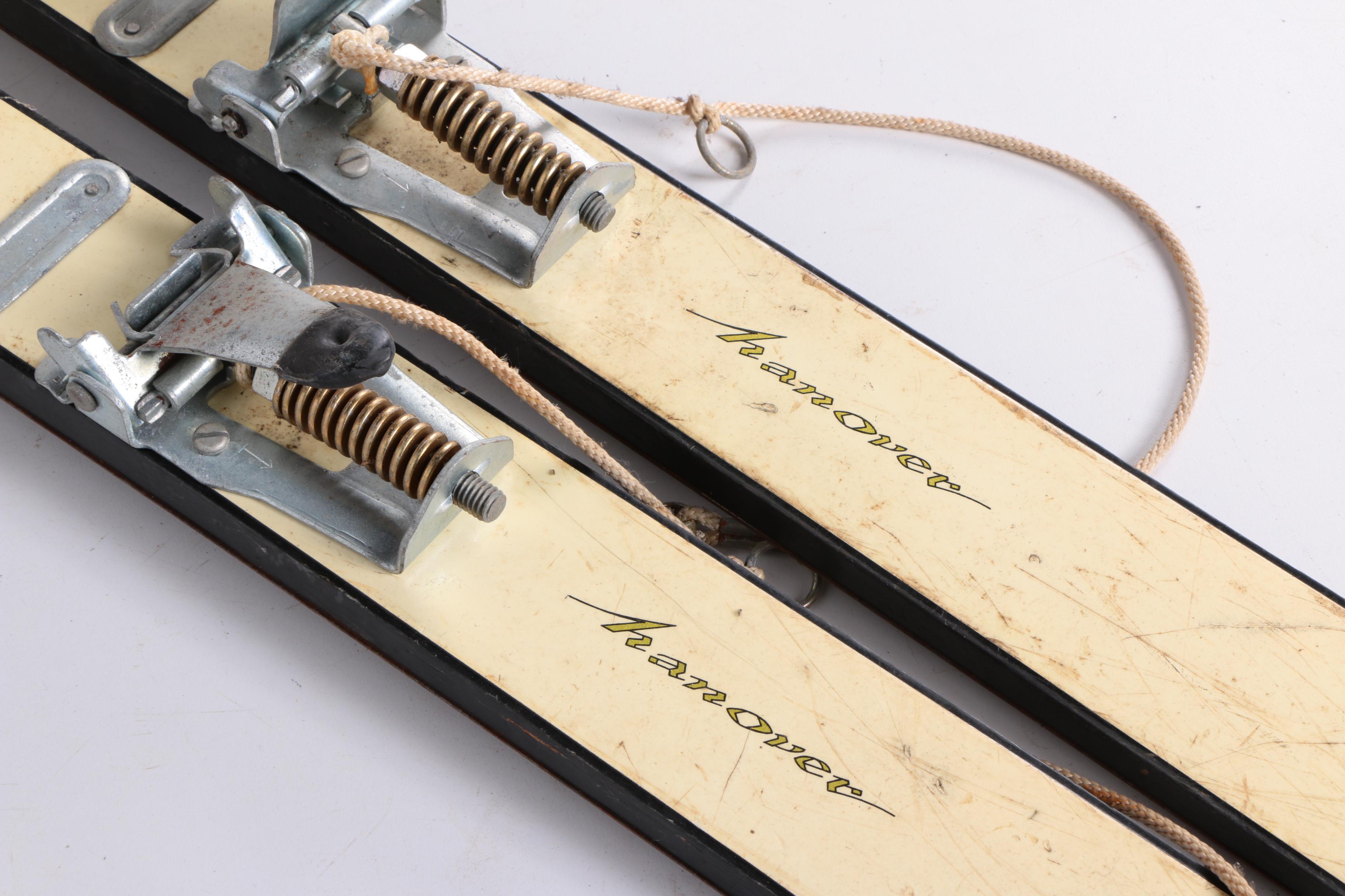 Vintage Hanover Alpine Skis with Poles