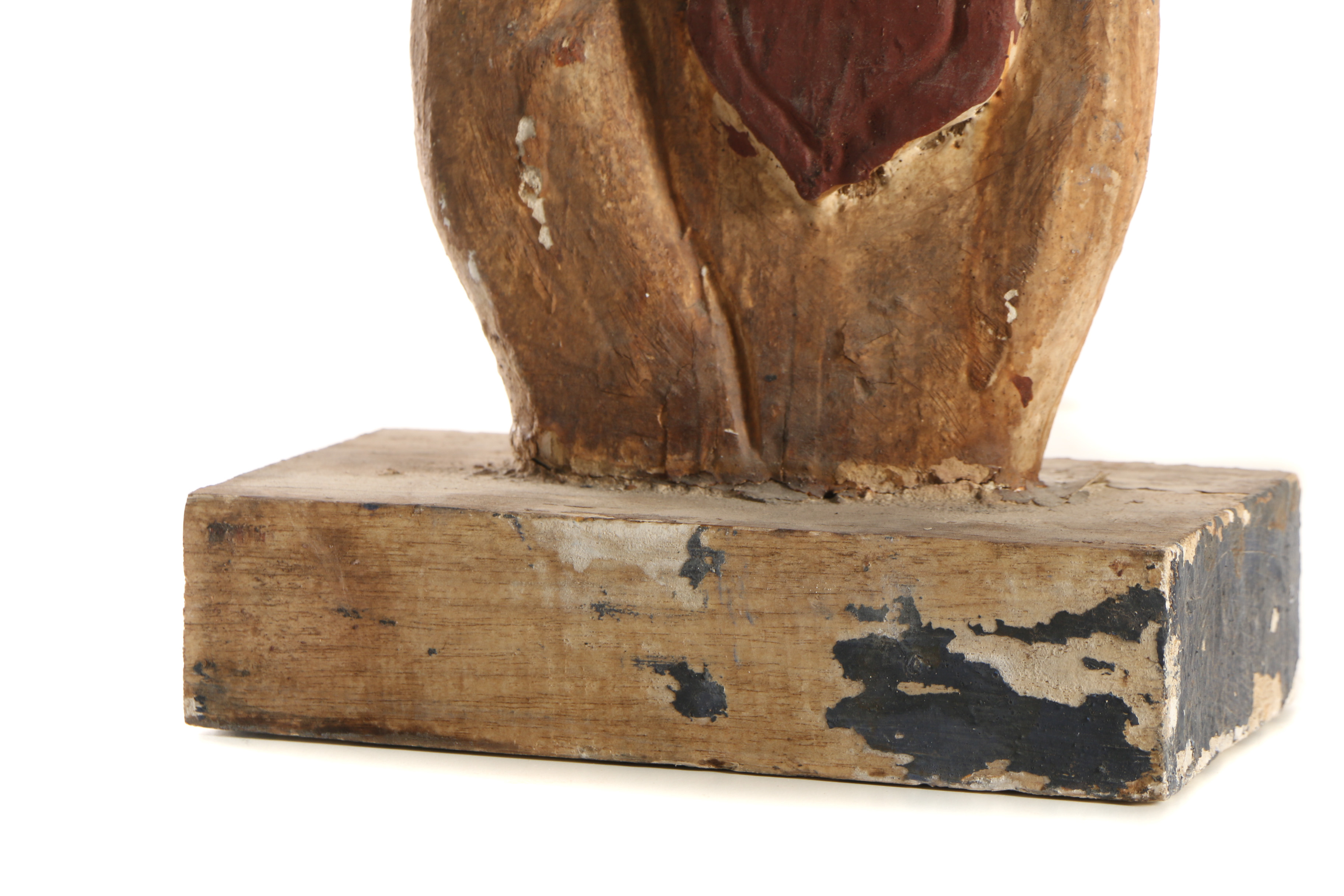 Folk Art Style Polychrome Sculpture of Hand with All Seeing Eye