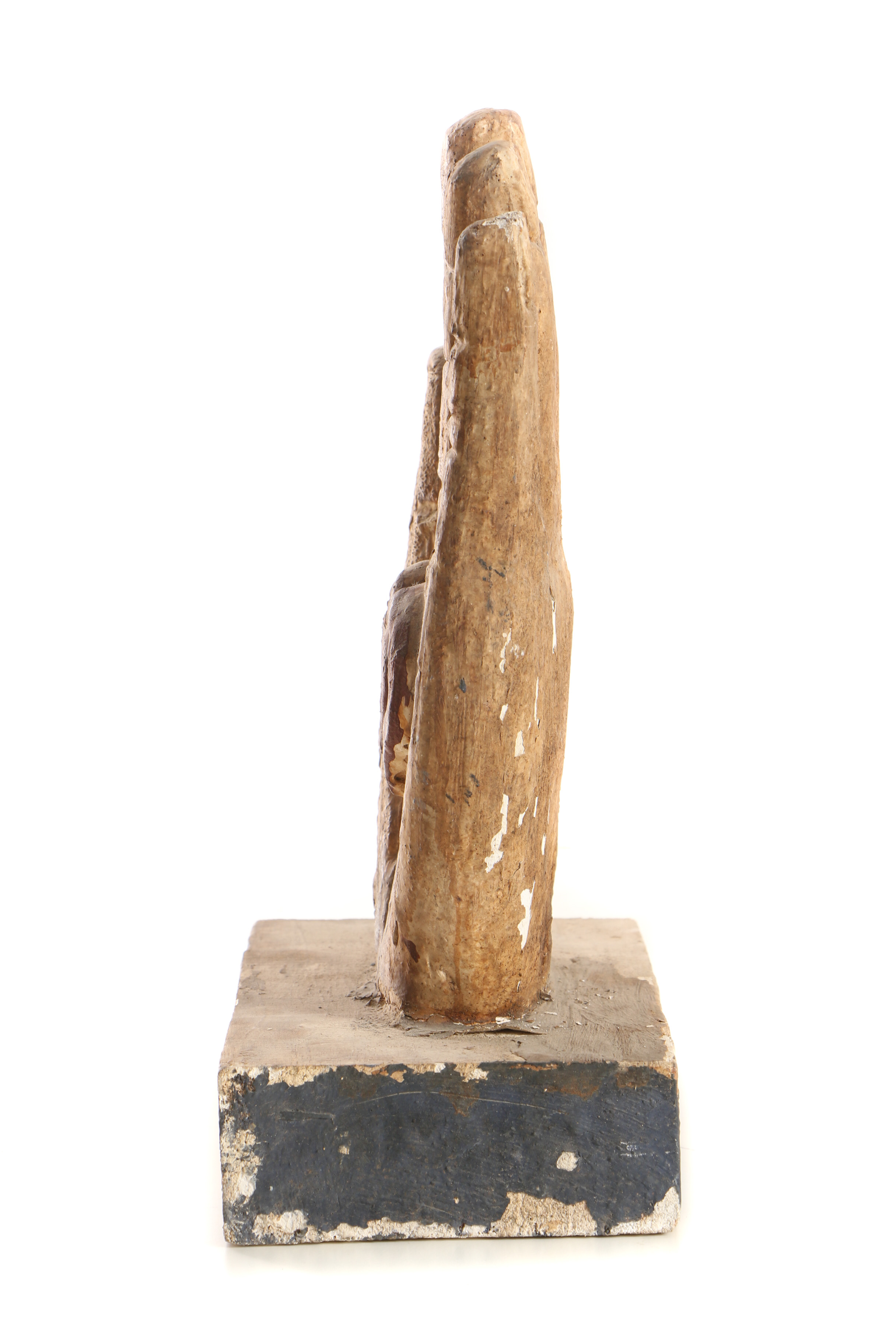 Folk Art Style Polychrome Sculpture of Hand with All Seeing Eye