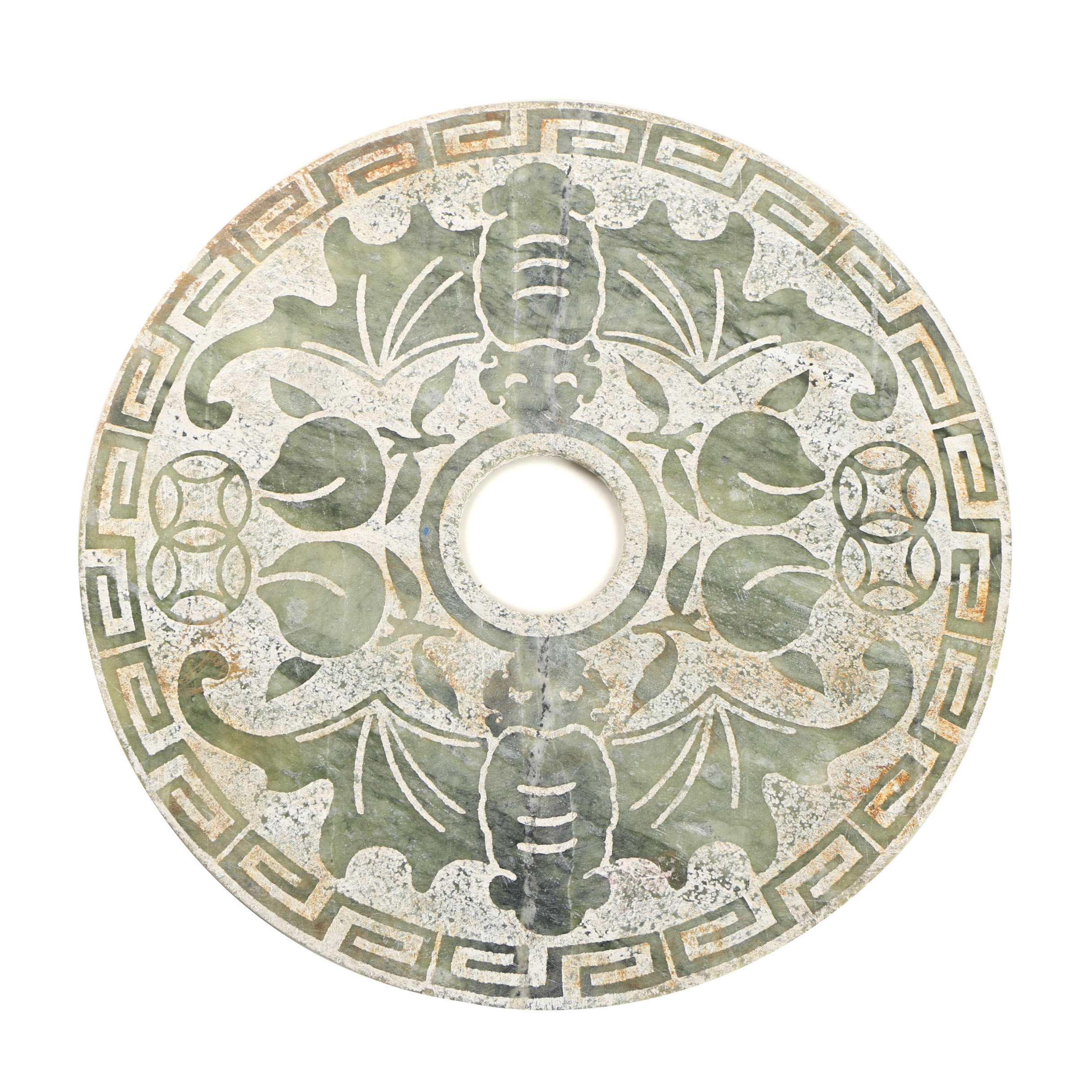 Carved Serpentine Disc
