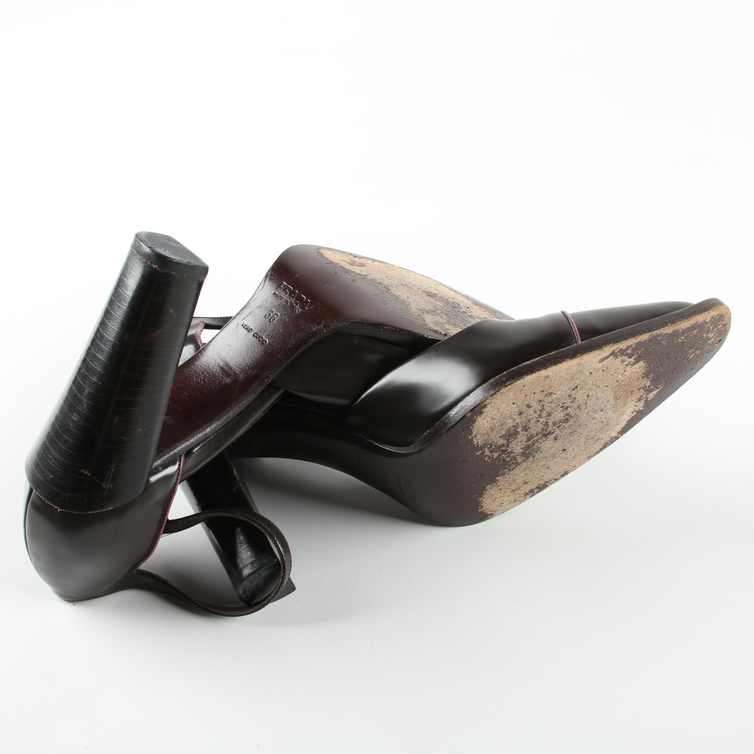 Prada Leather D'Orsay Pumps