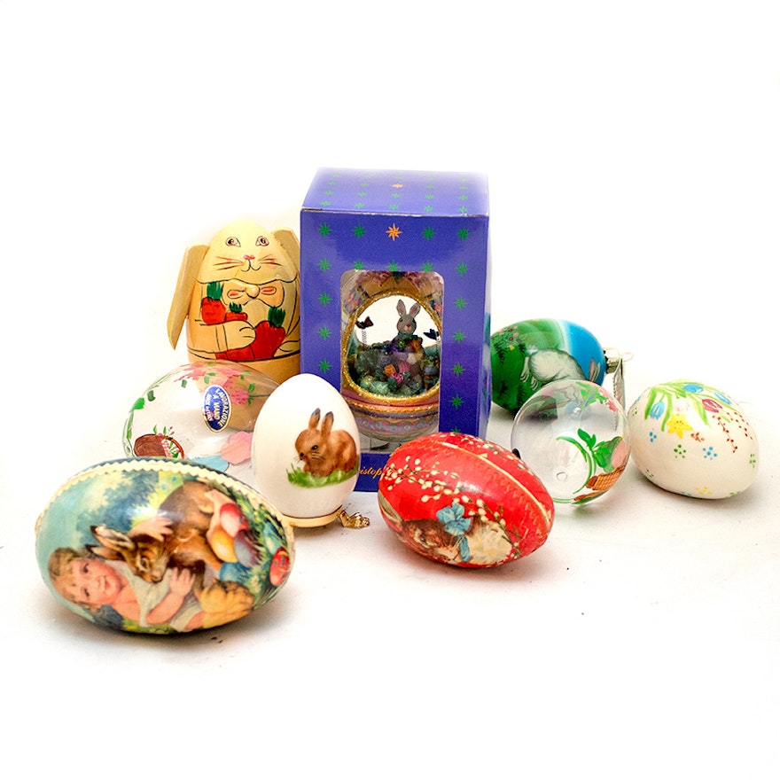 Decorative Eggs Including Christopher Radko and Goebel