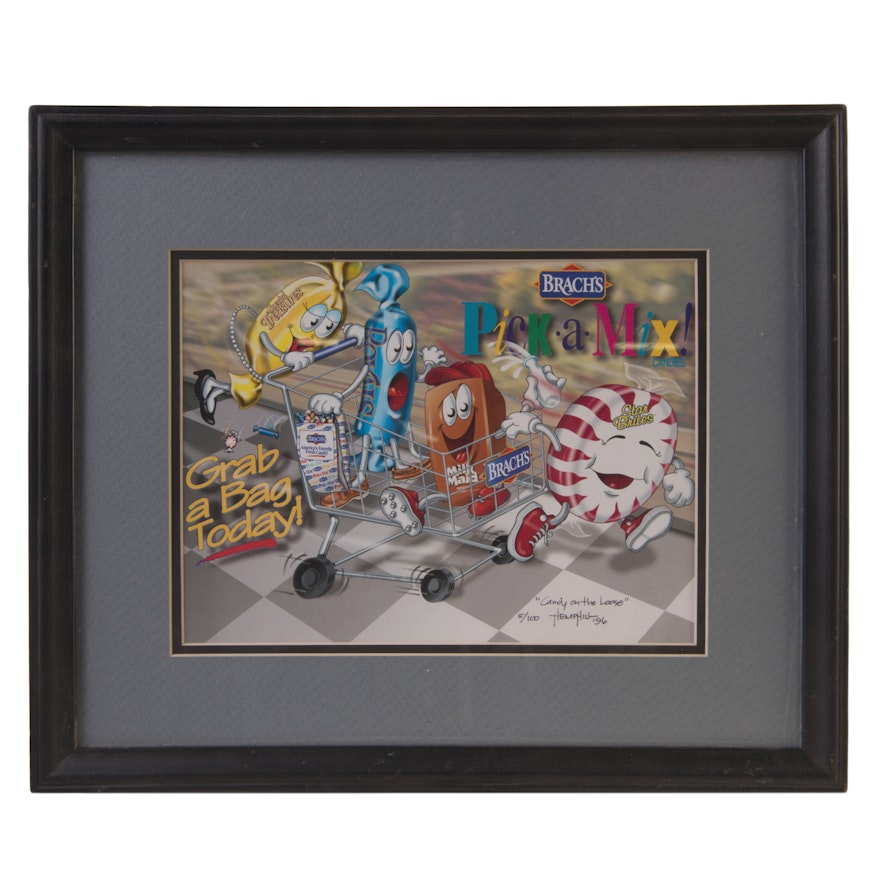 After Hemphill Limited Edition Offset Lithograph "Candy on the Loose"