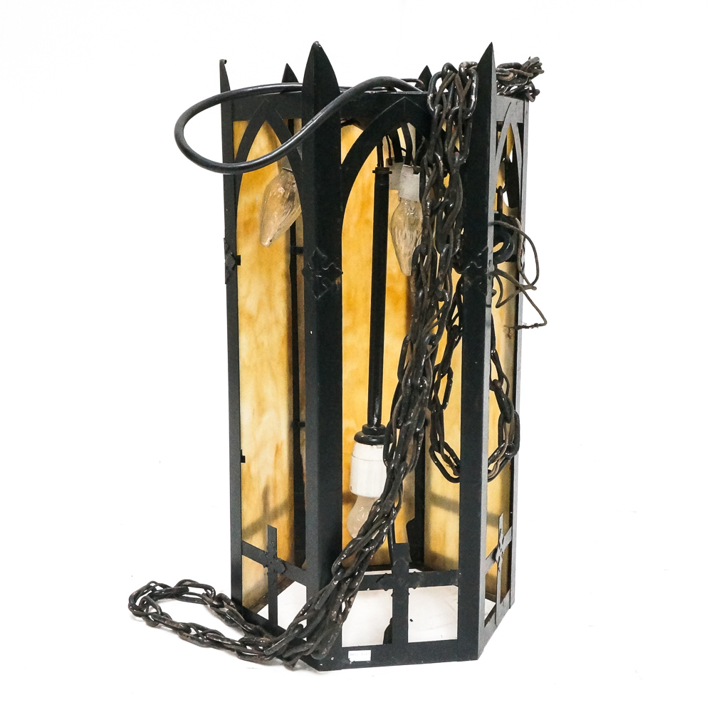 Vintage Gothic Revival Style Electric Lantern
