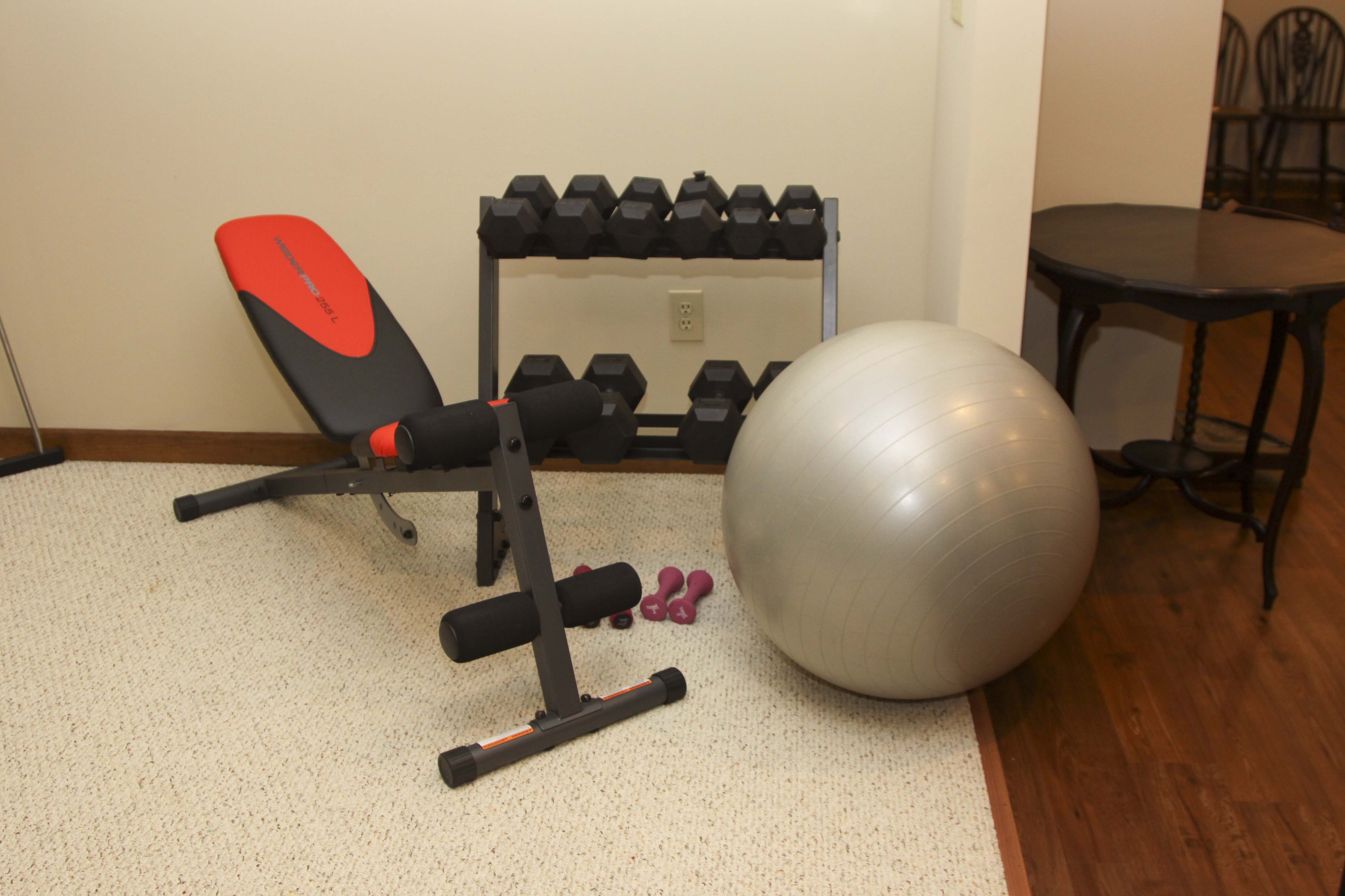 Weider Pro Weight Bench and Weights