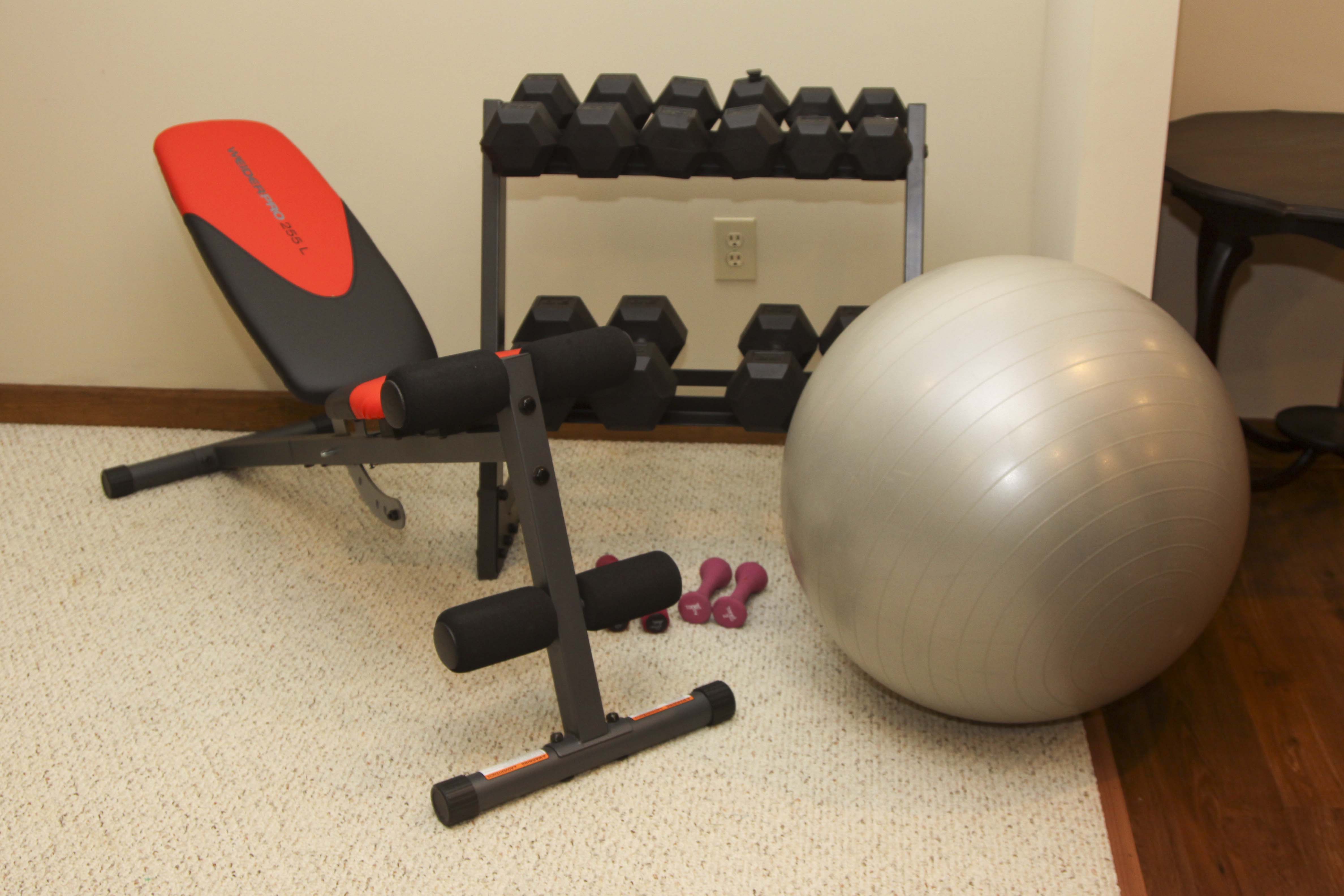 Weider Pro Weight Bench and Weights