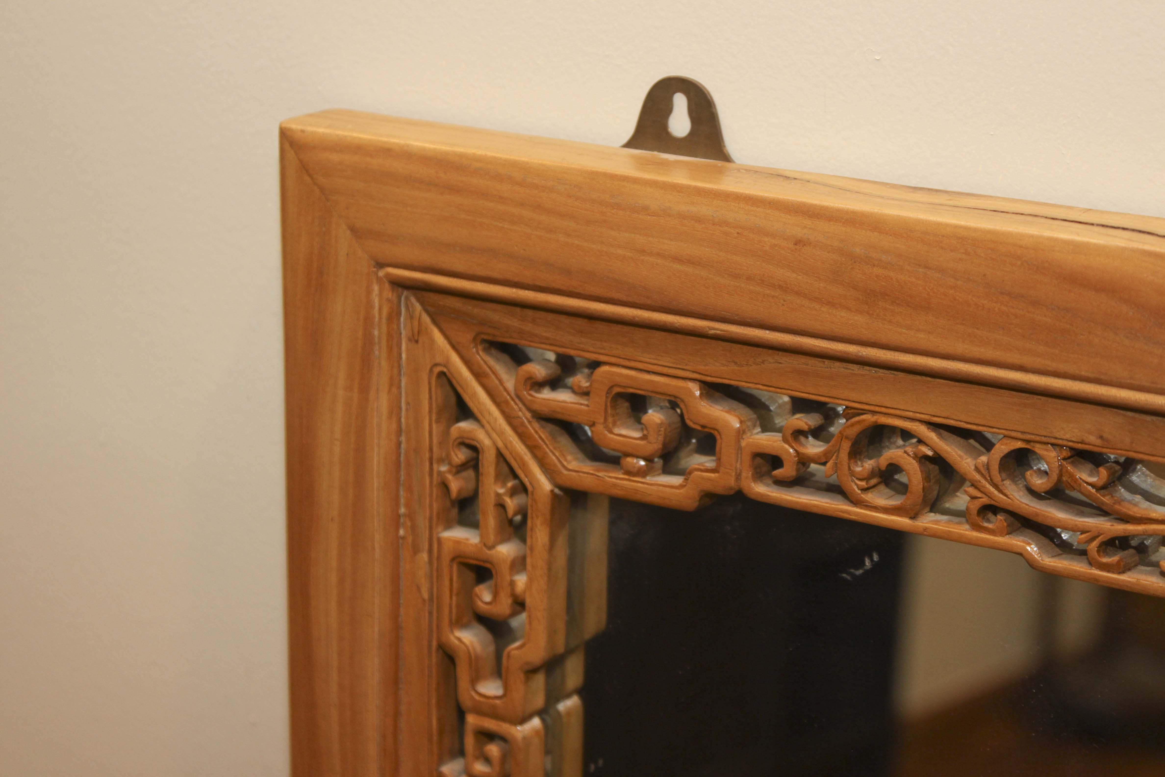 Asian Inspired Camphor Wood Side Tables and Mirror