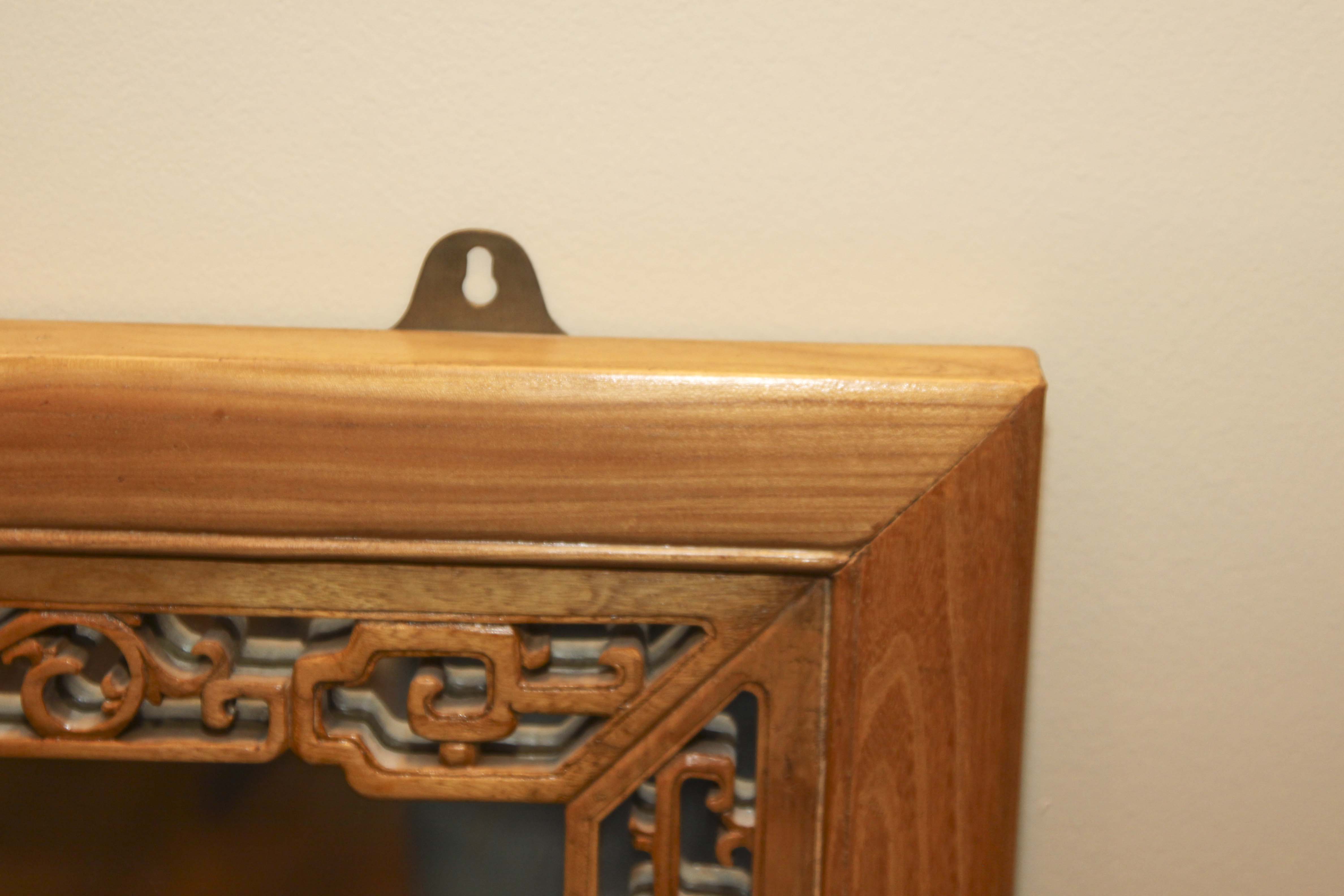 Asian Inspired Camphor Wood Side Tables and Mirror