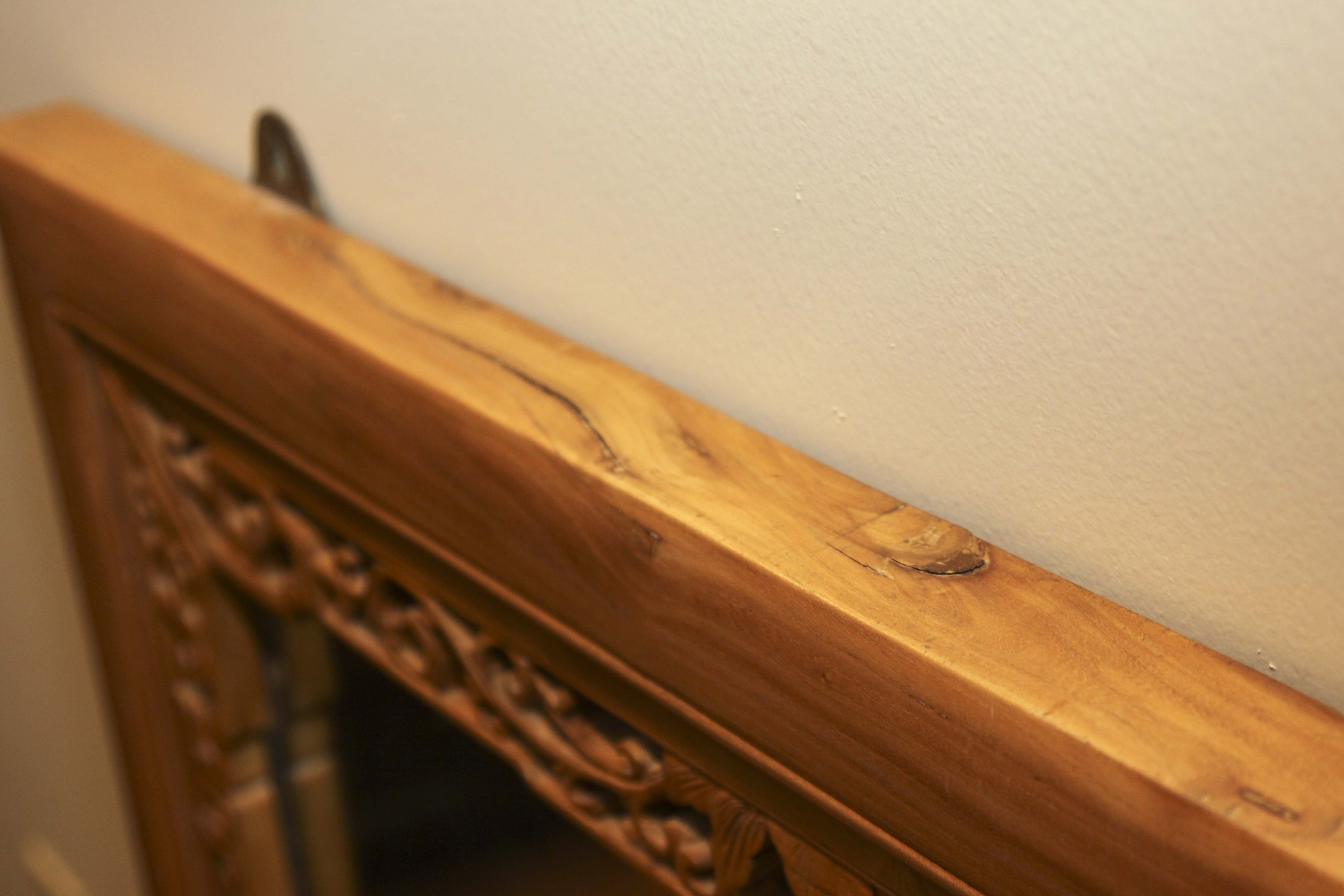 Asian Inspired Camphor Wood Side Tables and Mirror