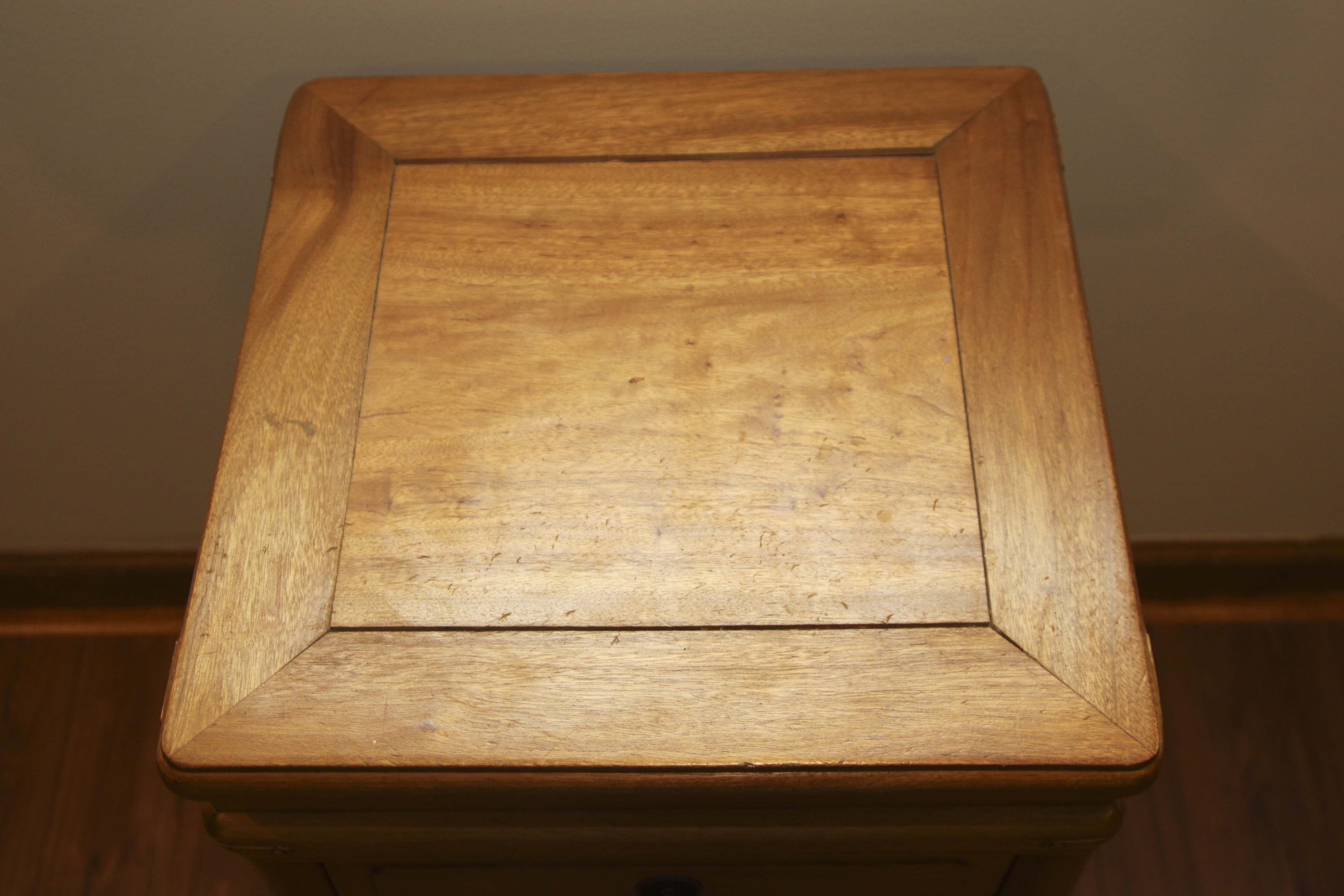 Asian Inspired Camphor Wood Side Tables and Mirror